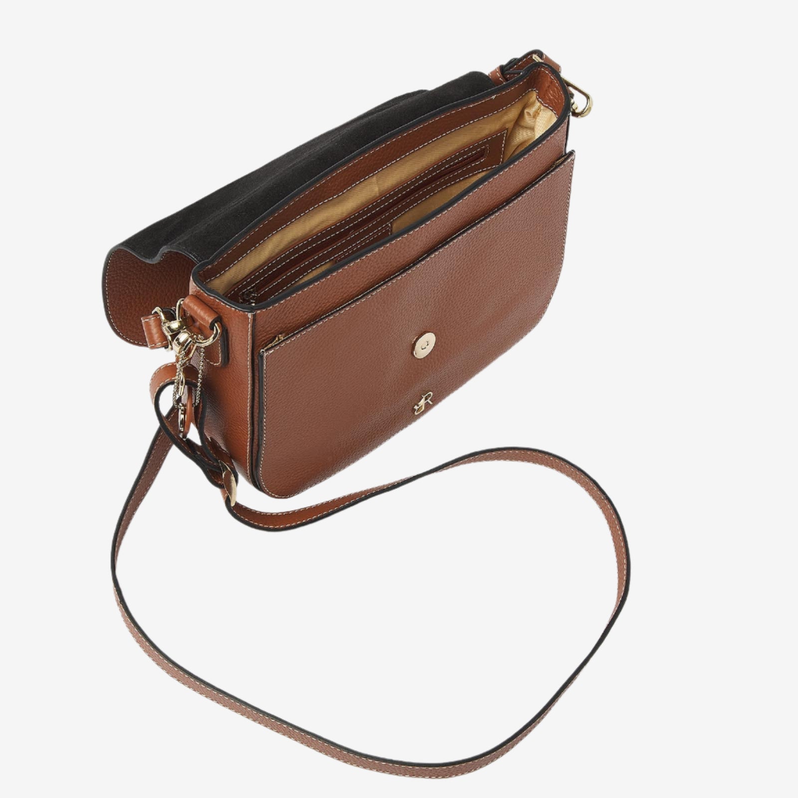 dR Amsterdam handtassen dames Mint 1103781 mocha binnenkant