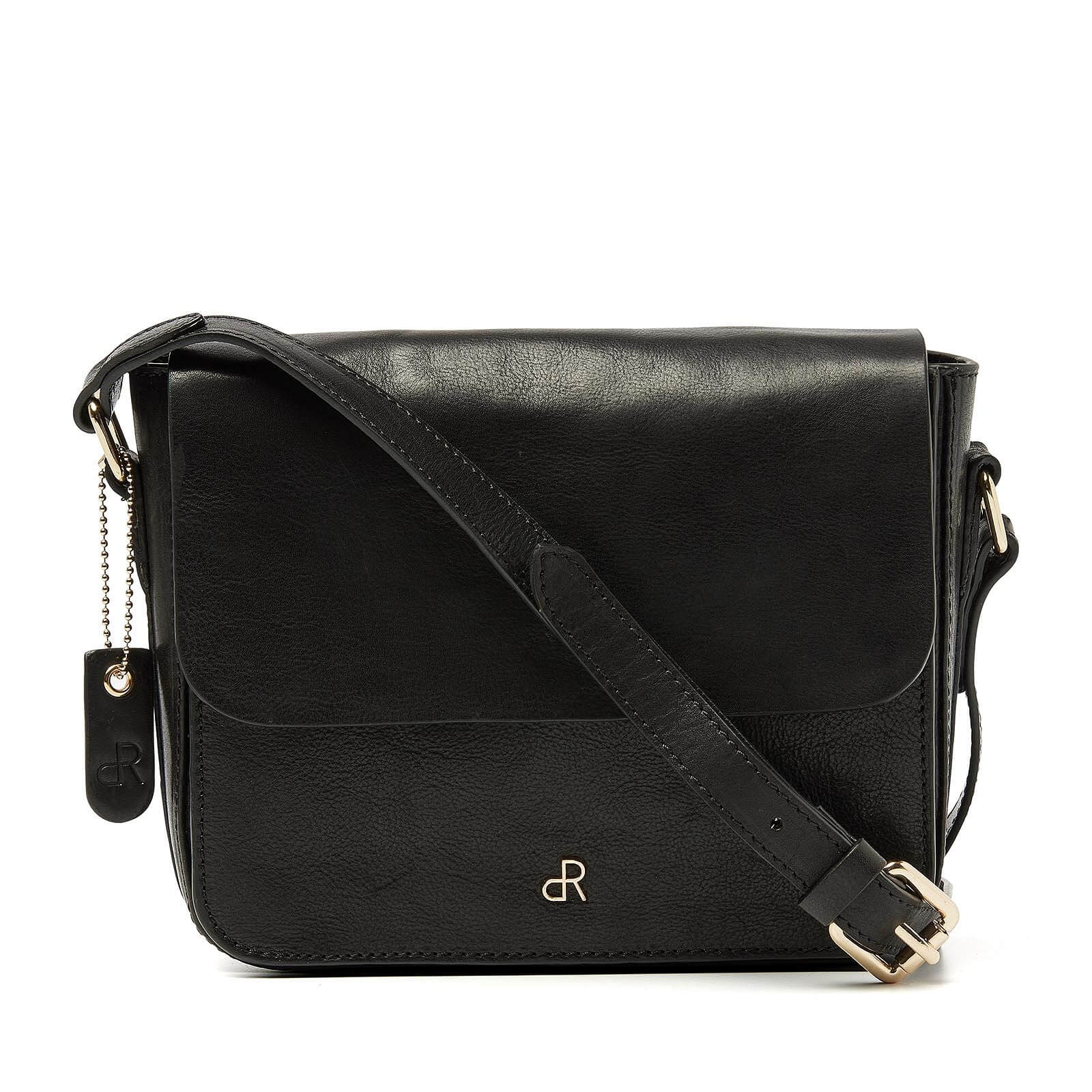 dR Amsterdam leren crossbody tas Milan voor dames 283699 zwart