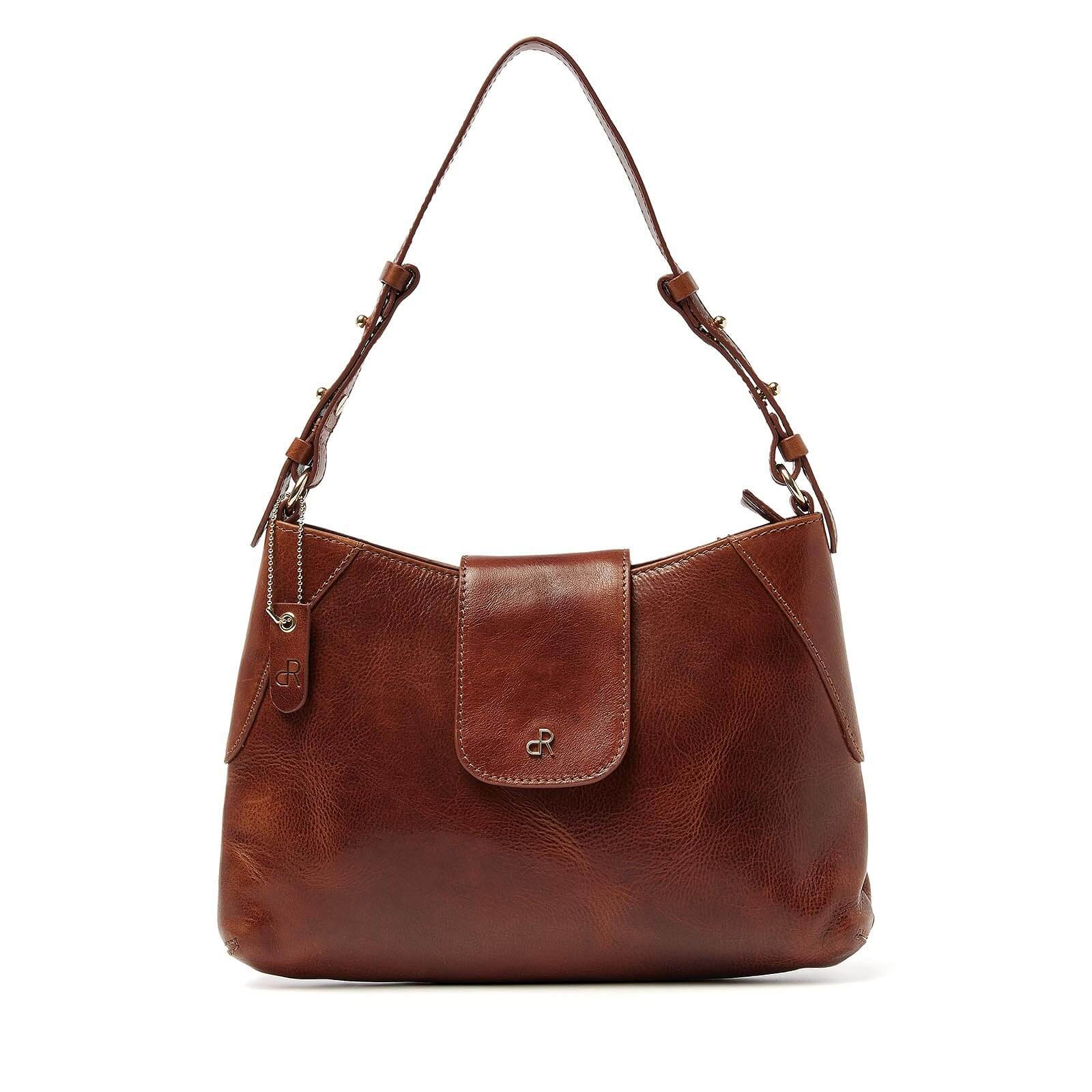 dR Amsterdam leren schoudertas Milan voor dames 283700 cognac