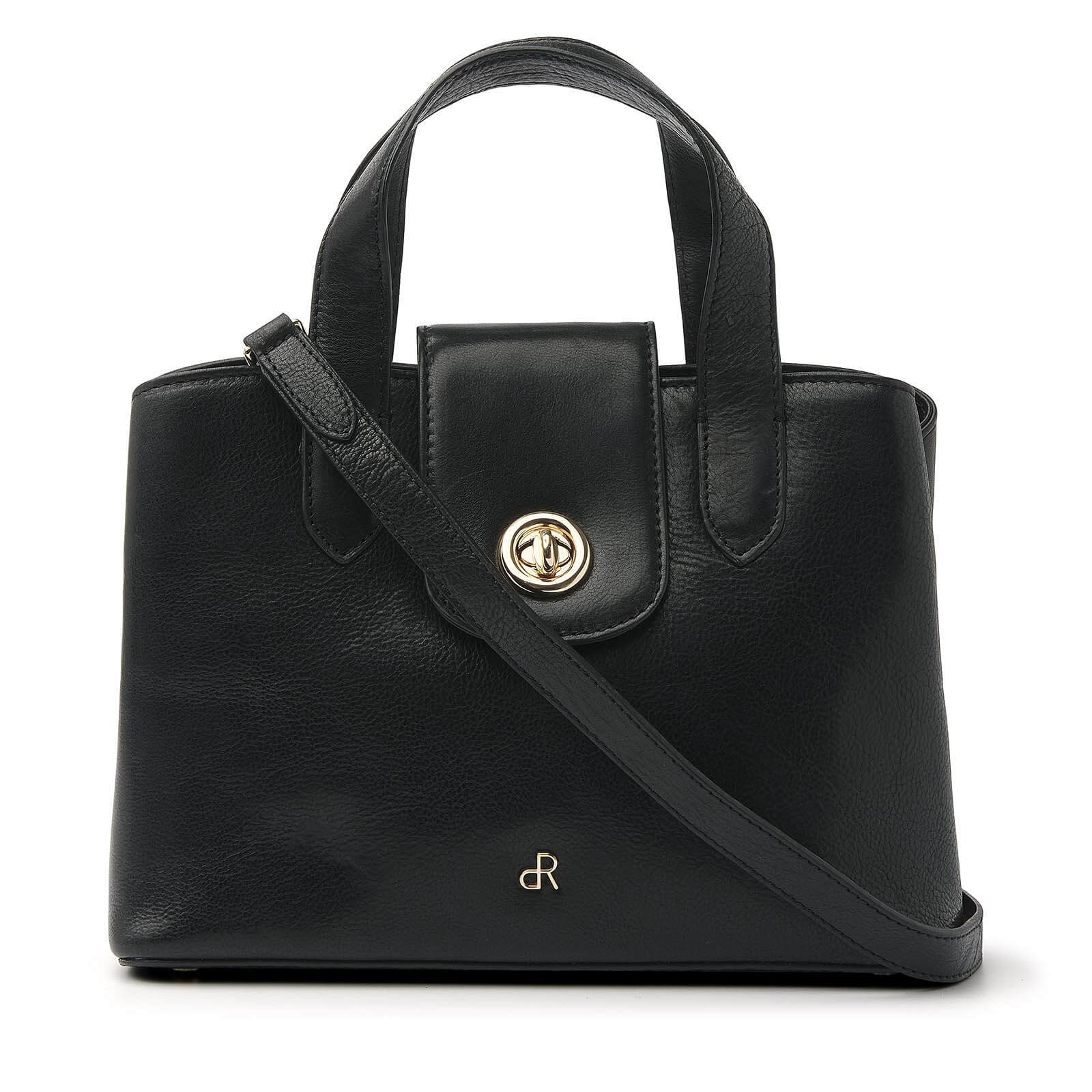 dR Amsterdam leren handtas Milan voor dames 283701 zwart