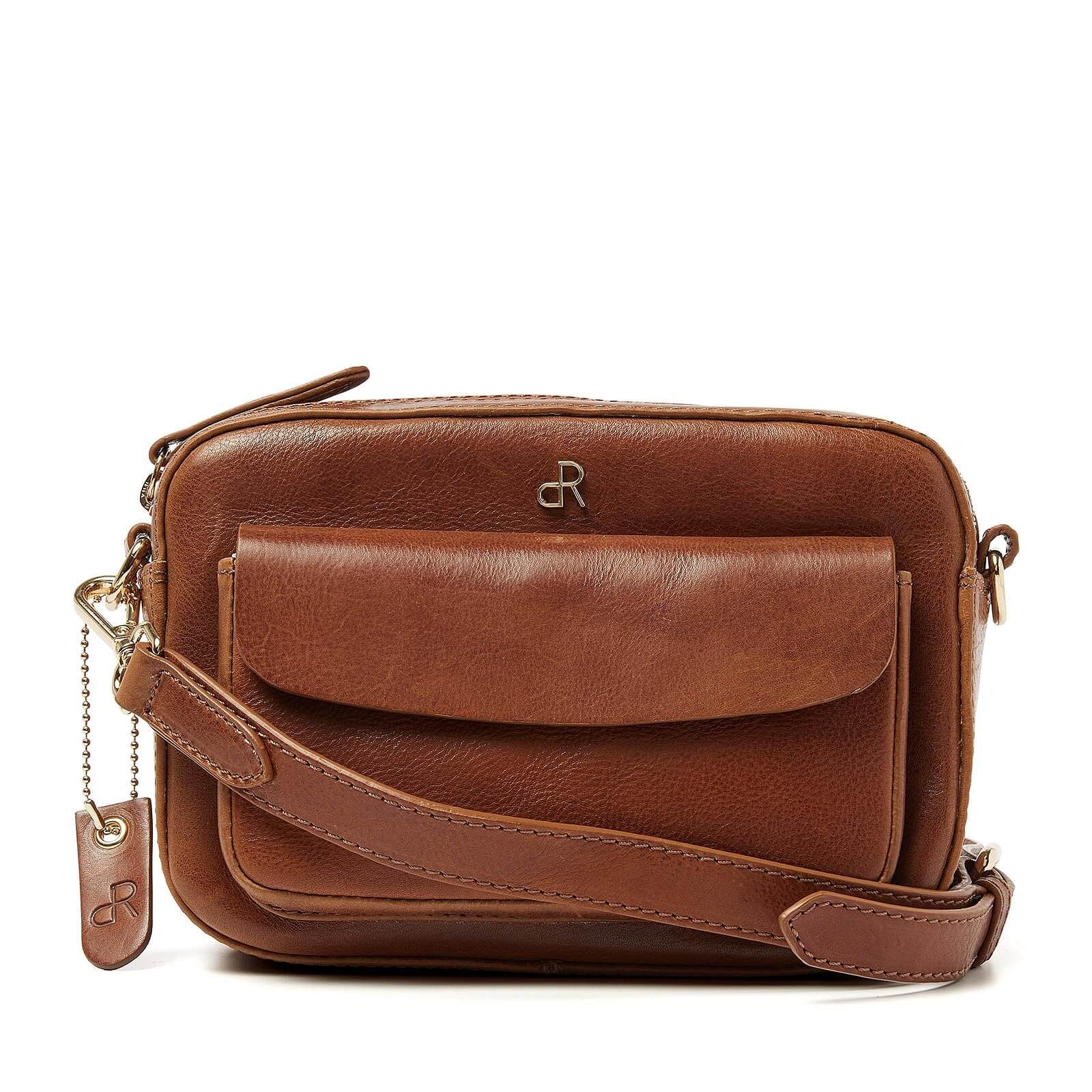 dR Amsterdam leren crossbody tas Milan voor dames 283702 cognac
