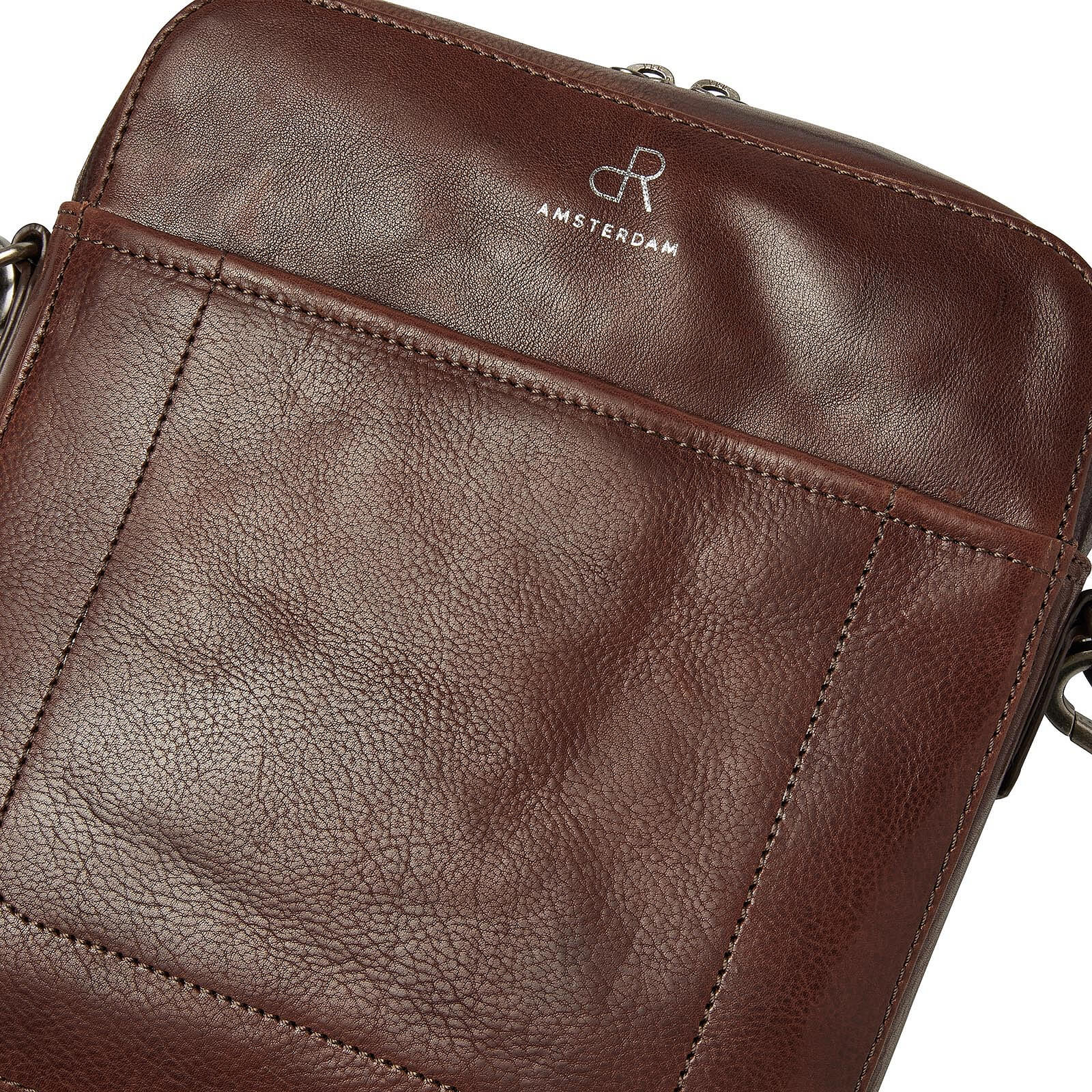 dR Amsterdam Crossbody tas Milan 283754 voor heren bruin logo