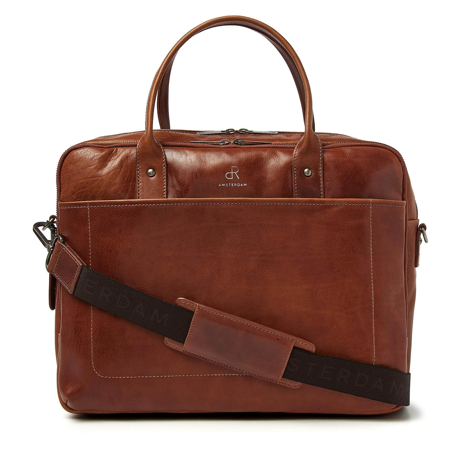 dR Amsterdam laptoptas Milan 15,6 inch voor heren 283756 cognac
