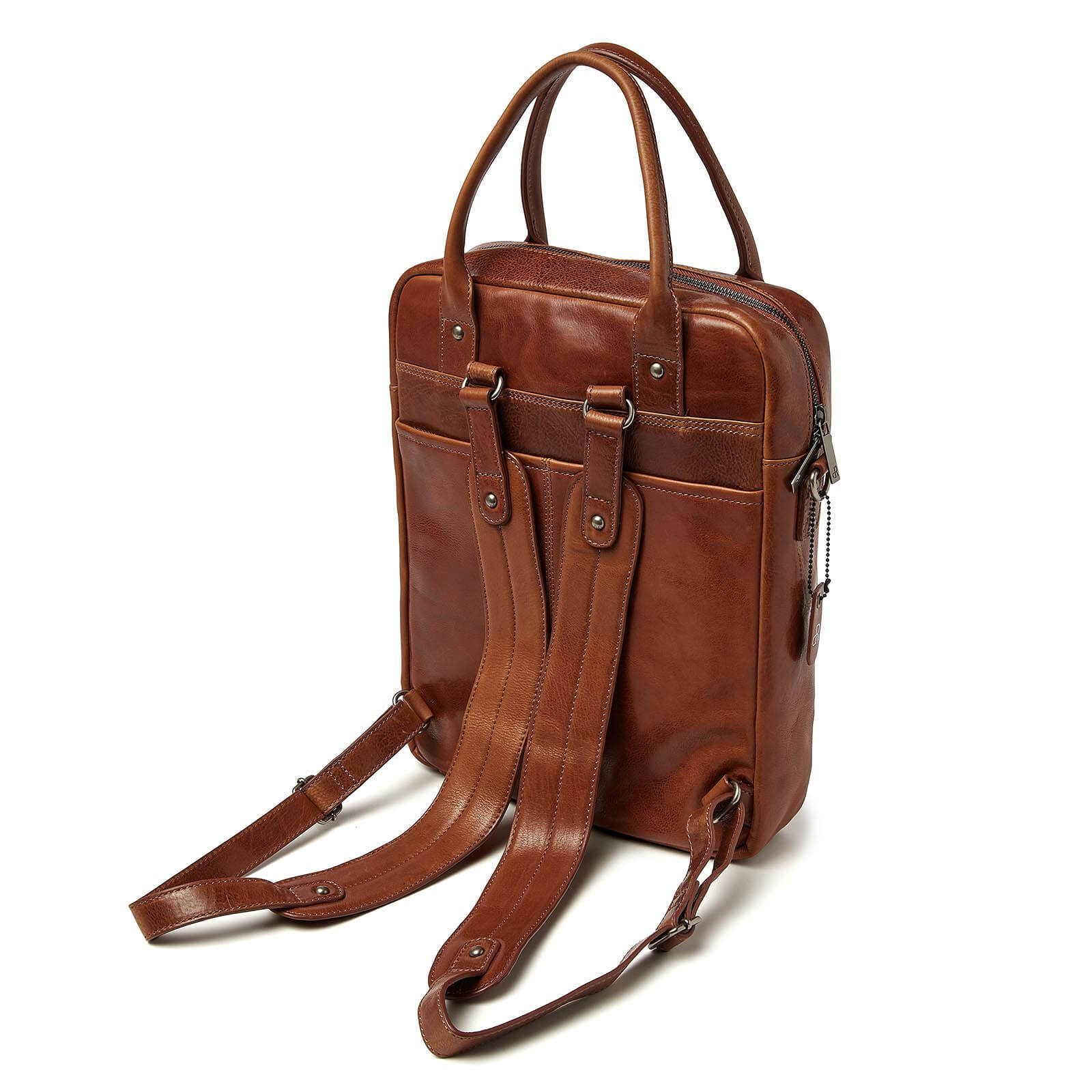 dR Amsterdam rugzak Milan voor unisex 283757 cognac achterkant