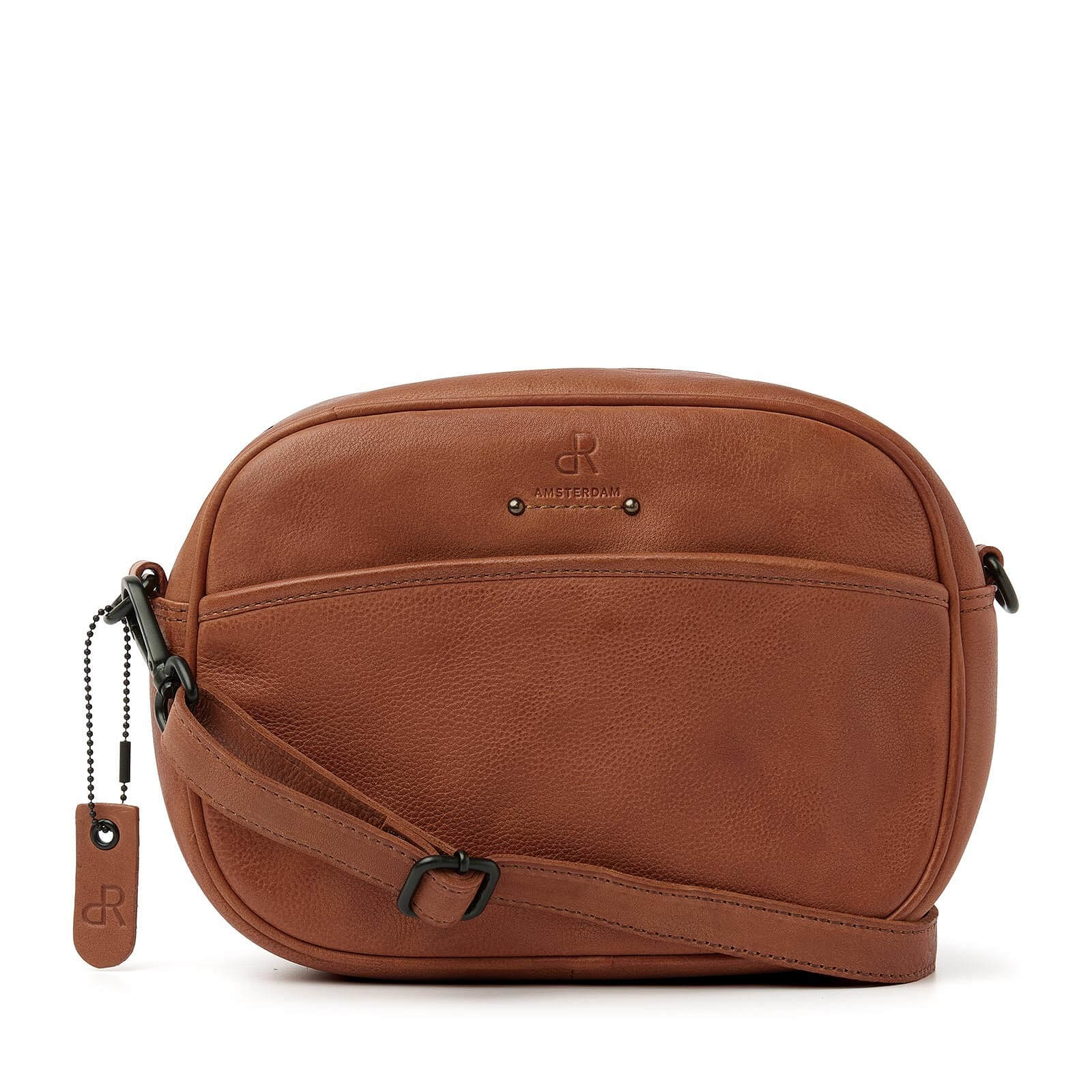 dR Amsterdam leren crossbody tas Tampa voor dames 933671 cognac