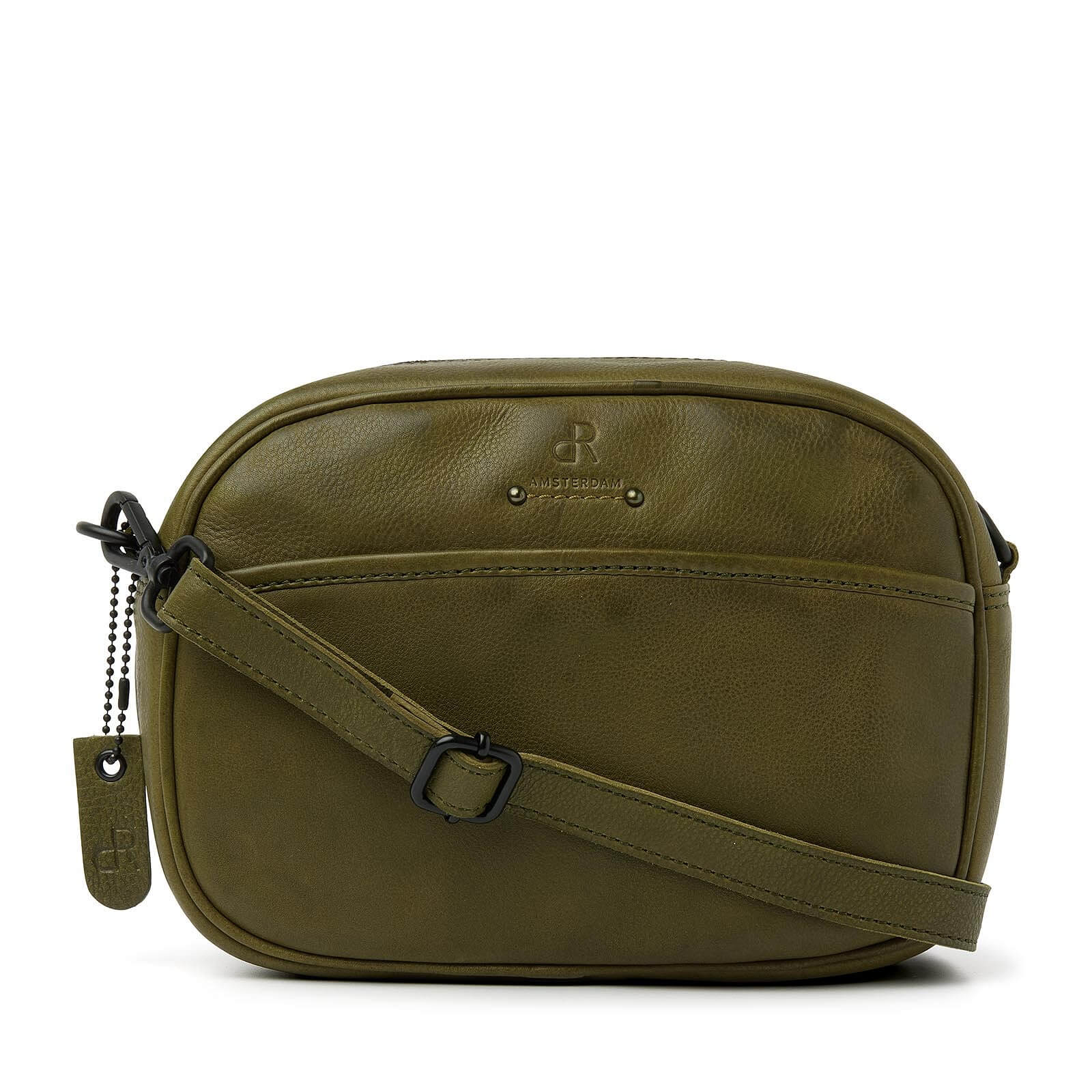 dR Amsterdam leren crossbody tas Tampa voor dames 933671 oerwoud groen
