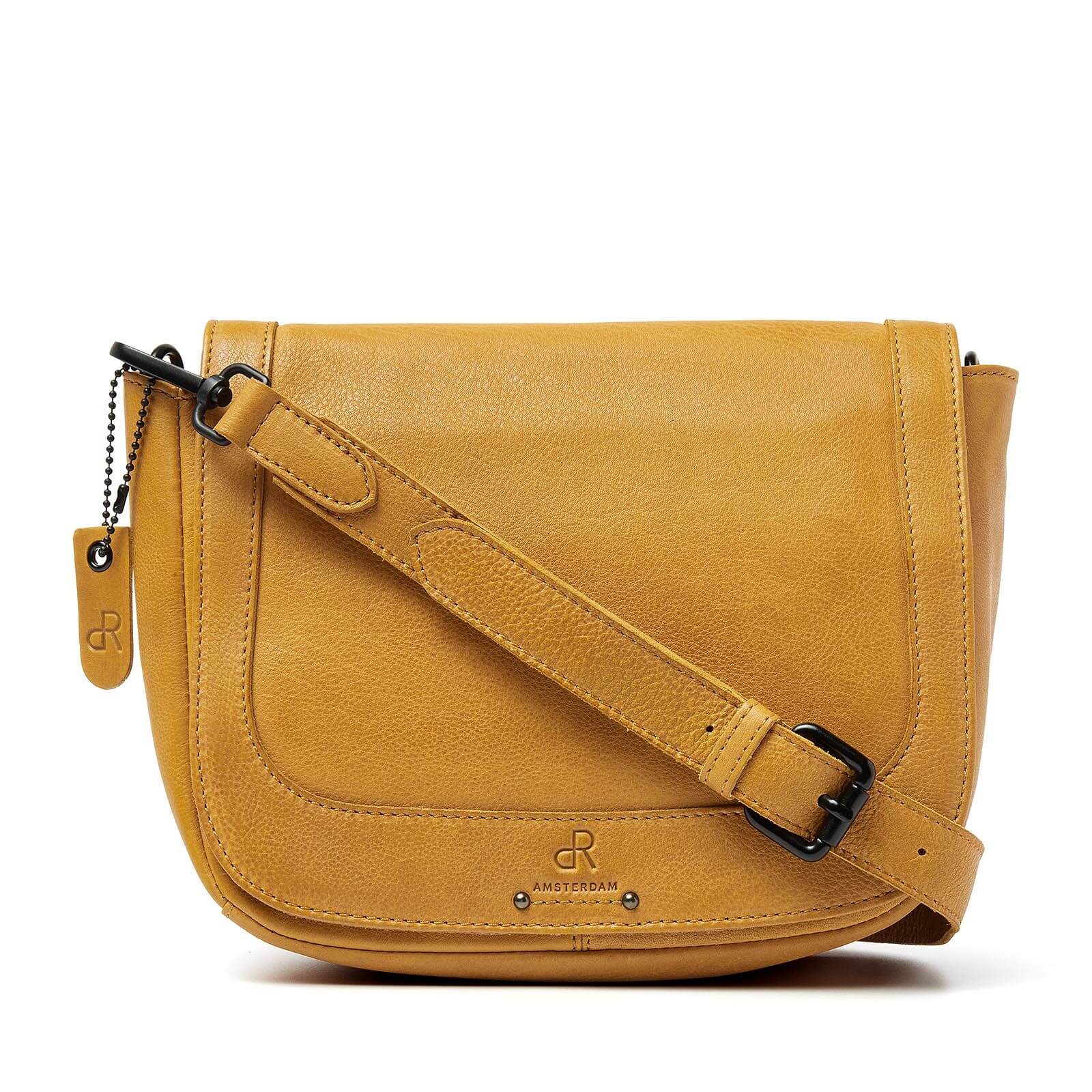 dR Amsterdam leren crossbody tas Tampa voor dames 933724 geel