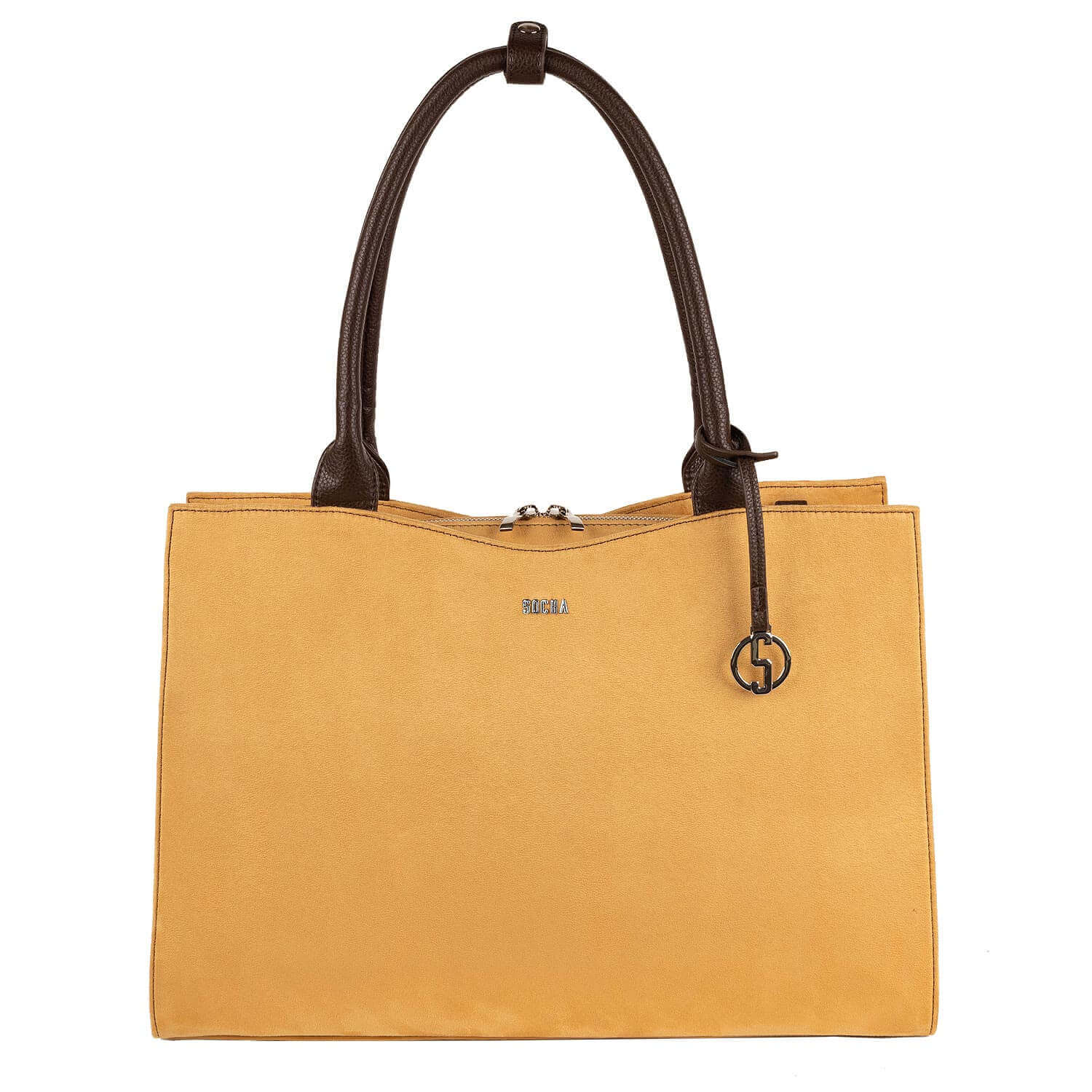 Socha laptoptas kunstleer dames Straight Line Camel 15.6 inch cognac