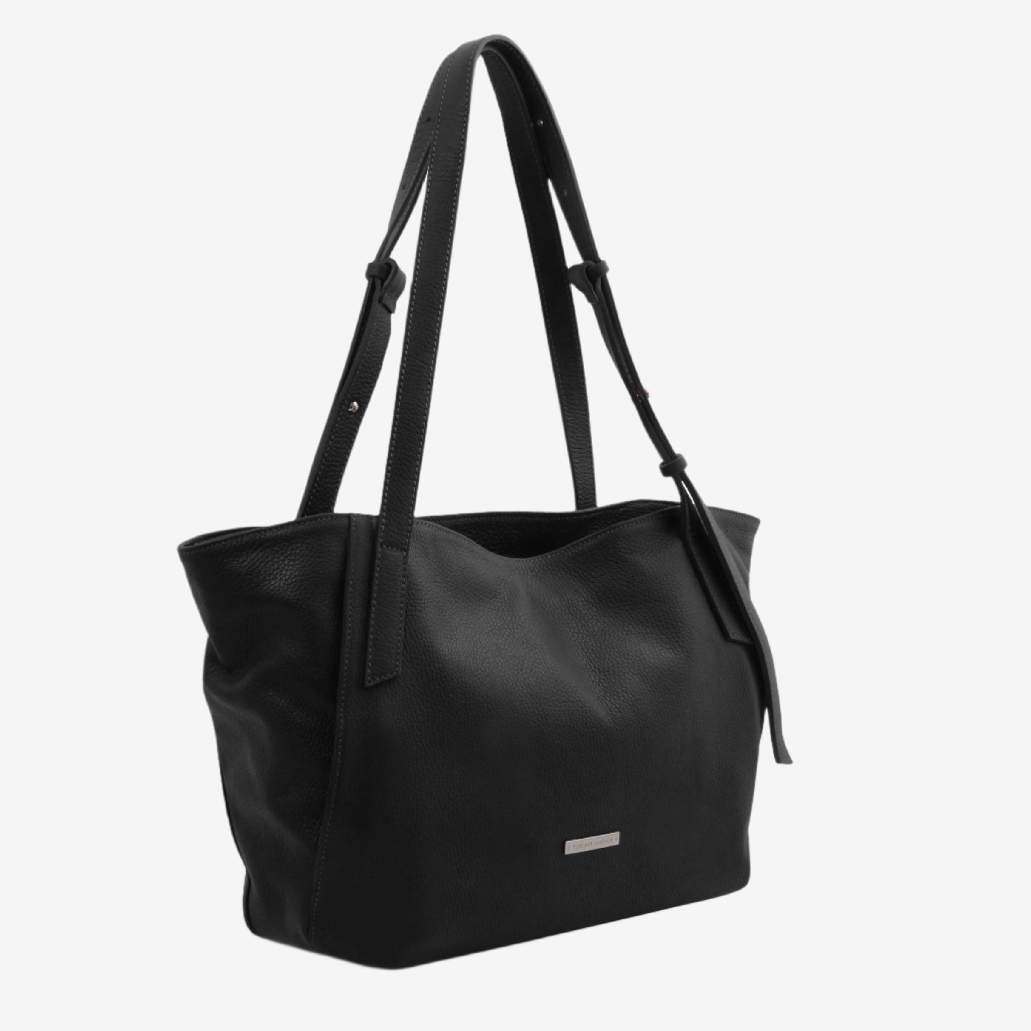 Tuscany Leather shoppers dames TL BAG TL142230 black zijkant