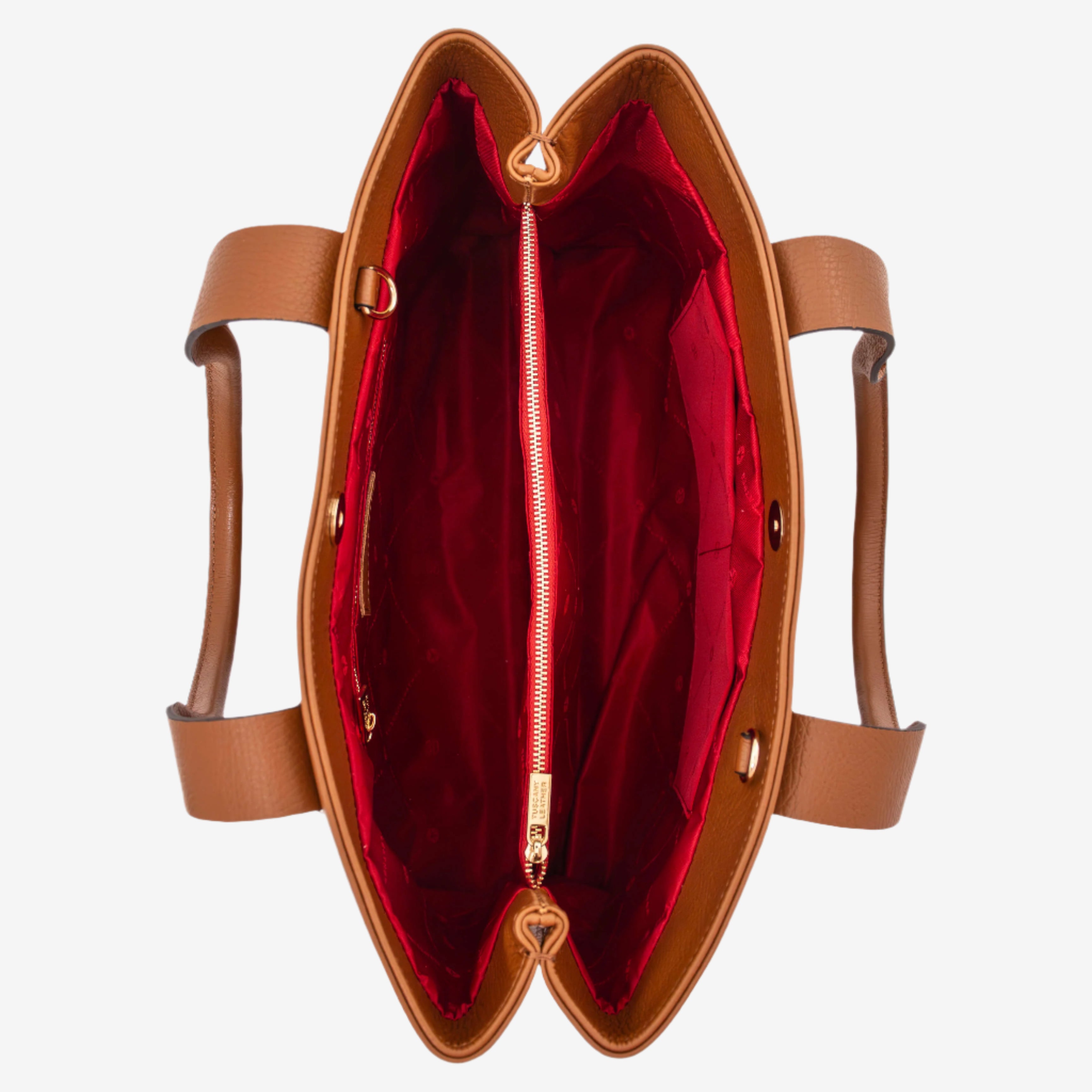 Tuscany Leather shoppers dames Callie TL142415 cognac bovenkant