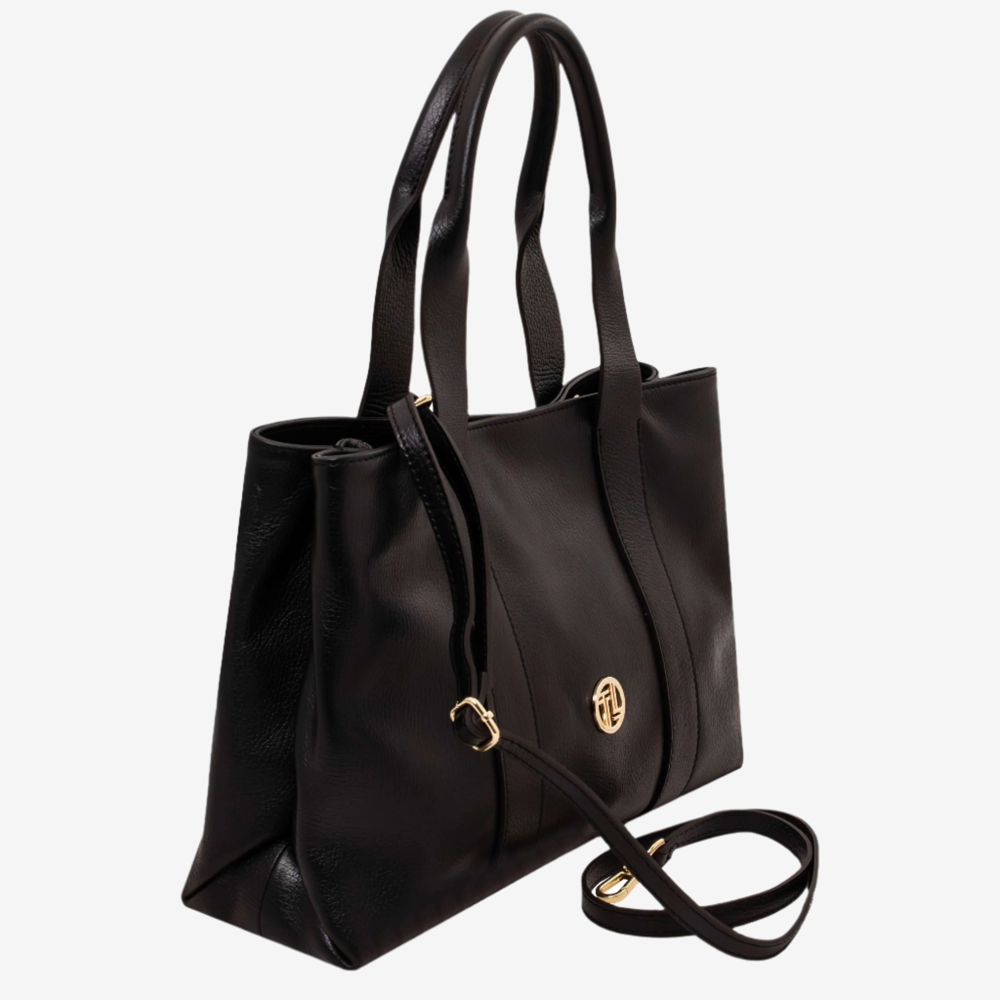 Tuscany Leather shoppers dames Callie TL142415 zwart zijkant