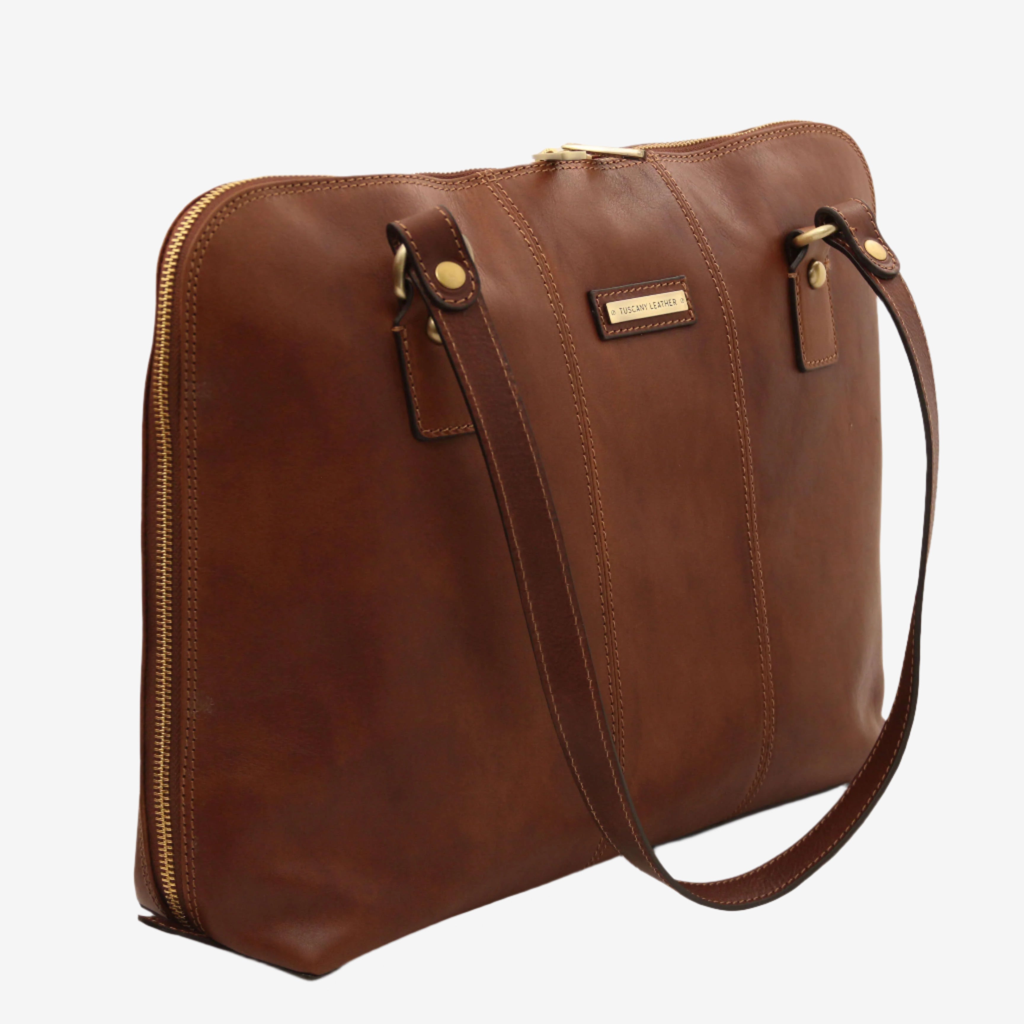 Tuscany Leather aktetassen dames Ravenna TL142426 brown zijkant