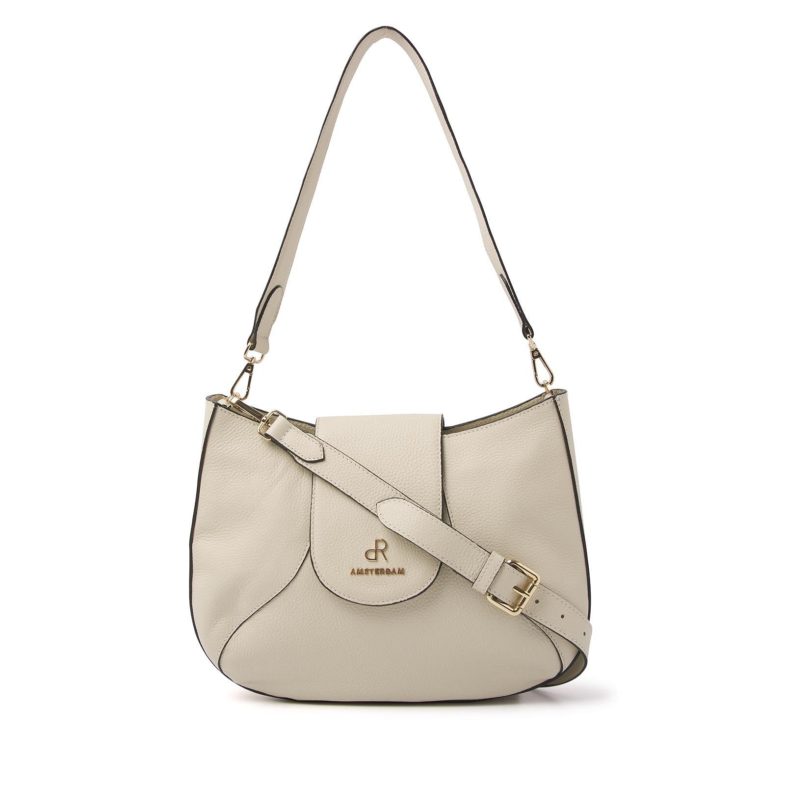 dR Amsterdam handtas / schoudertas leer Mint 1103646 beige