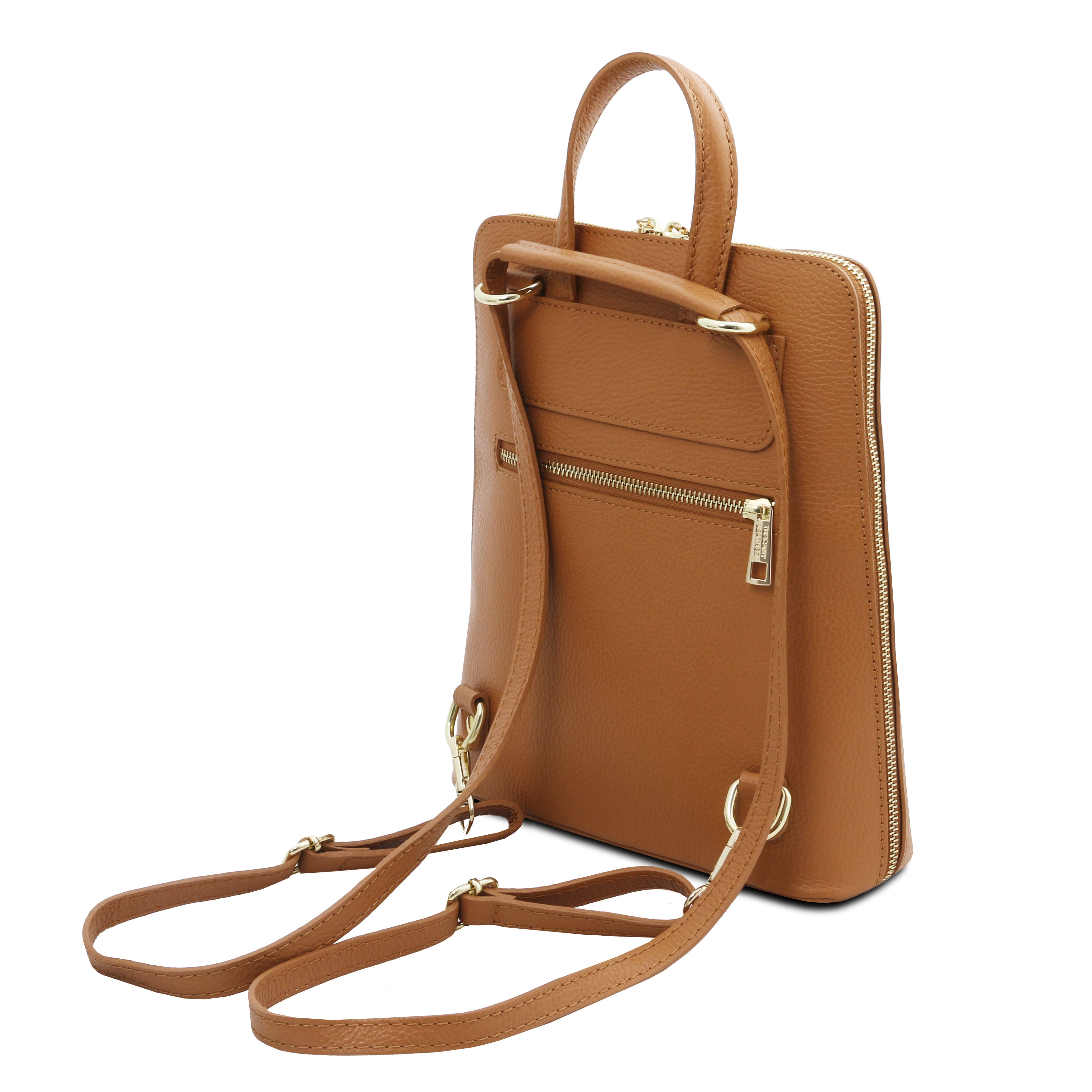 Tuscany Leather Rugtas leer TL Bag 142092 cognac achterkant