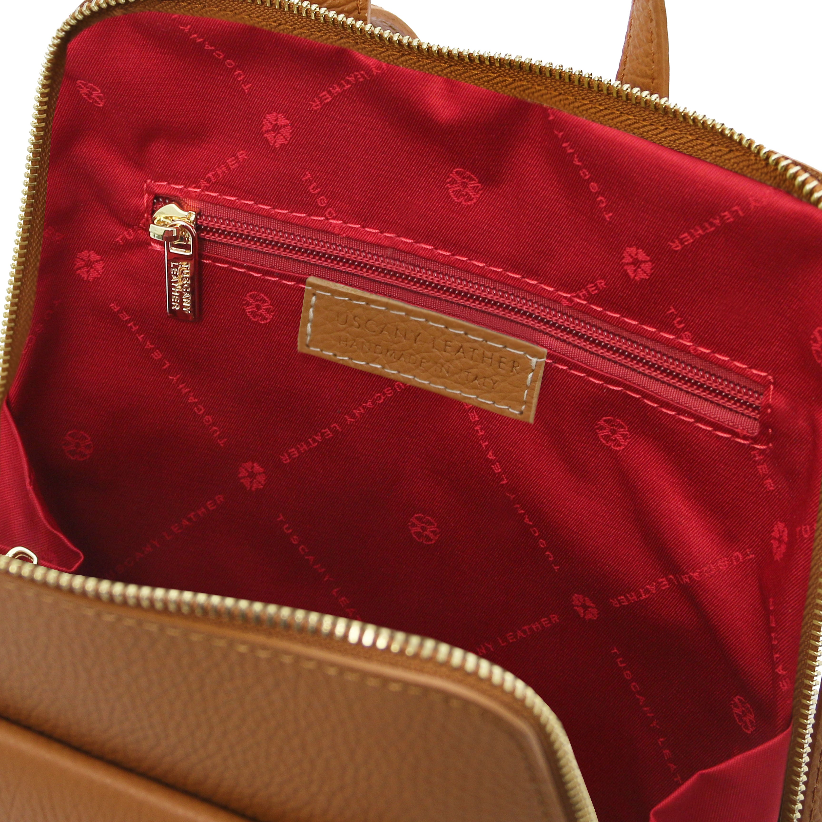 Tuscany Leather Rugtas leer TL Bag 142092 cognac binnenvak