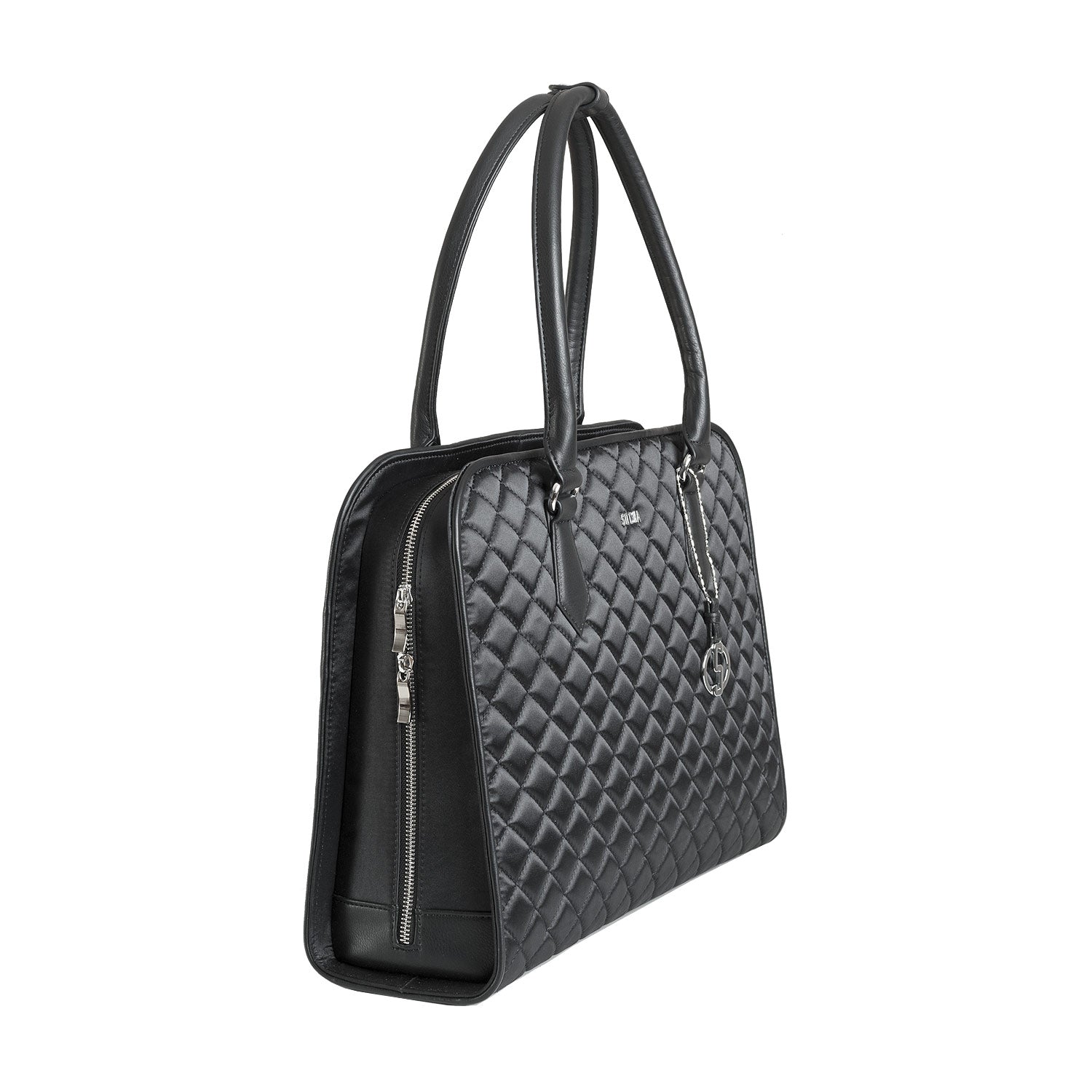 Socha zwarte diamond 15.6 inch werktas voor dames zijkant tas