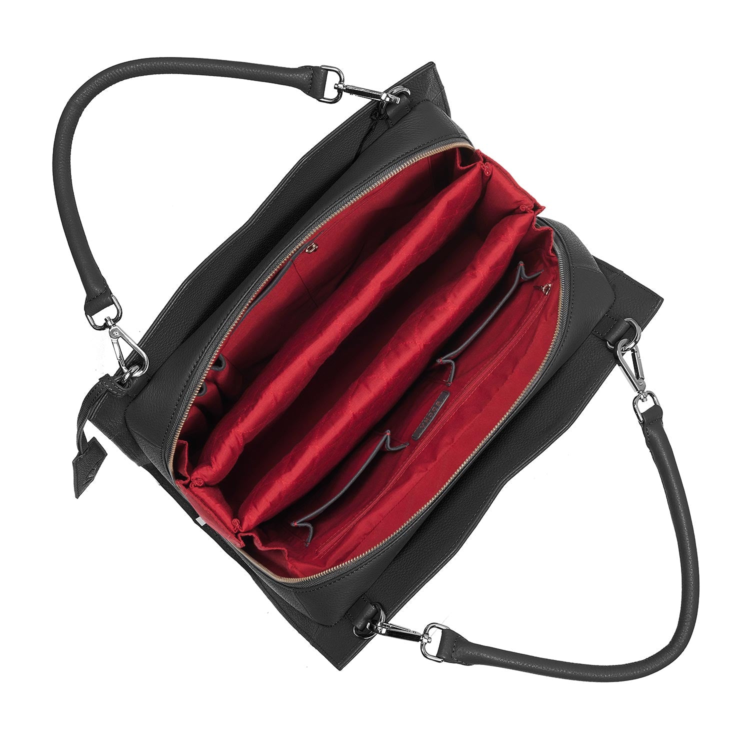 Socha diamond edition shoulder zwart 14 inch werktas voor dames binnenkant tas