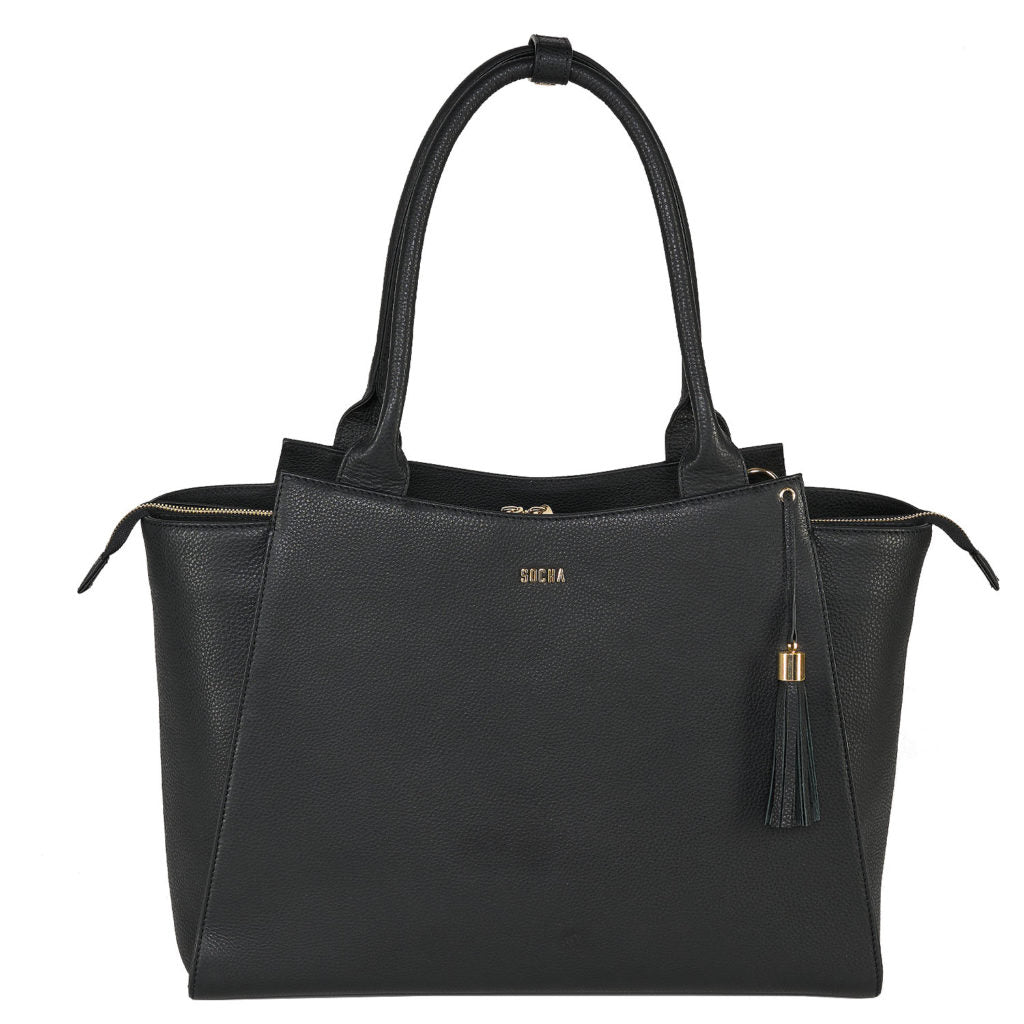 Socha laptoptas leer Diamond Caddy 15 en 17.3 inch zwart