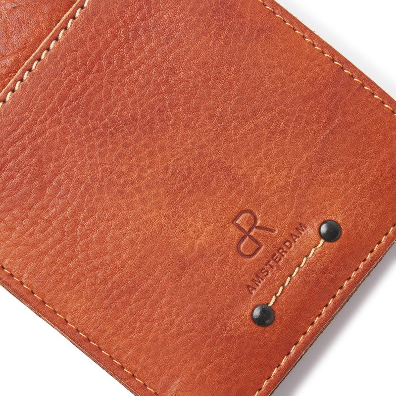 93524 dR Amsterdam leren heren portemonnee 6552 cognac logo