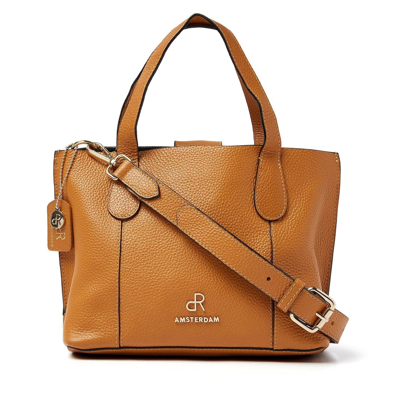 dR Amsterdam leren handtas Mint voor dames 1103729 oranje