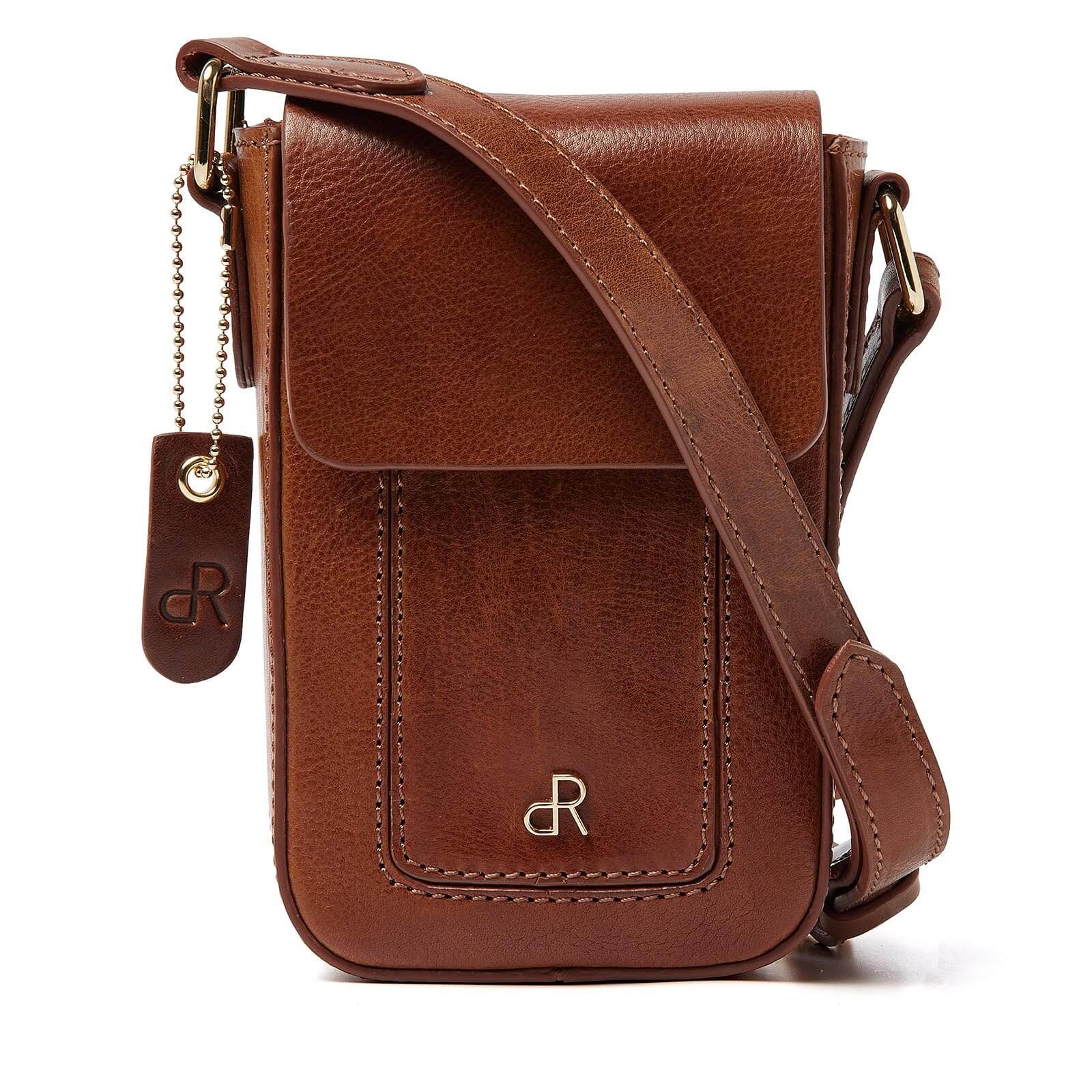 dR Amsterdam leren crossbody tas Milan voor dames 283706 cognac