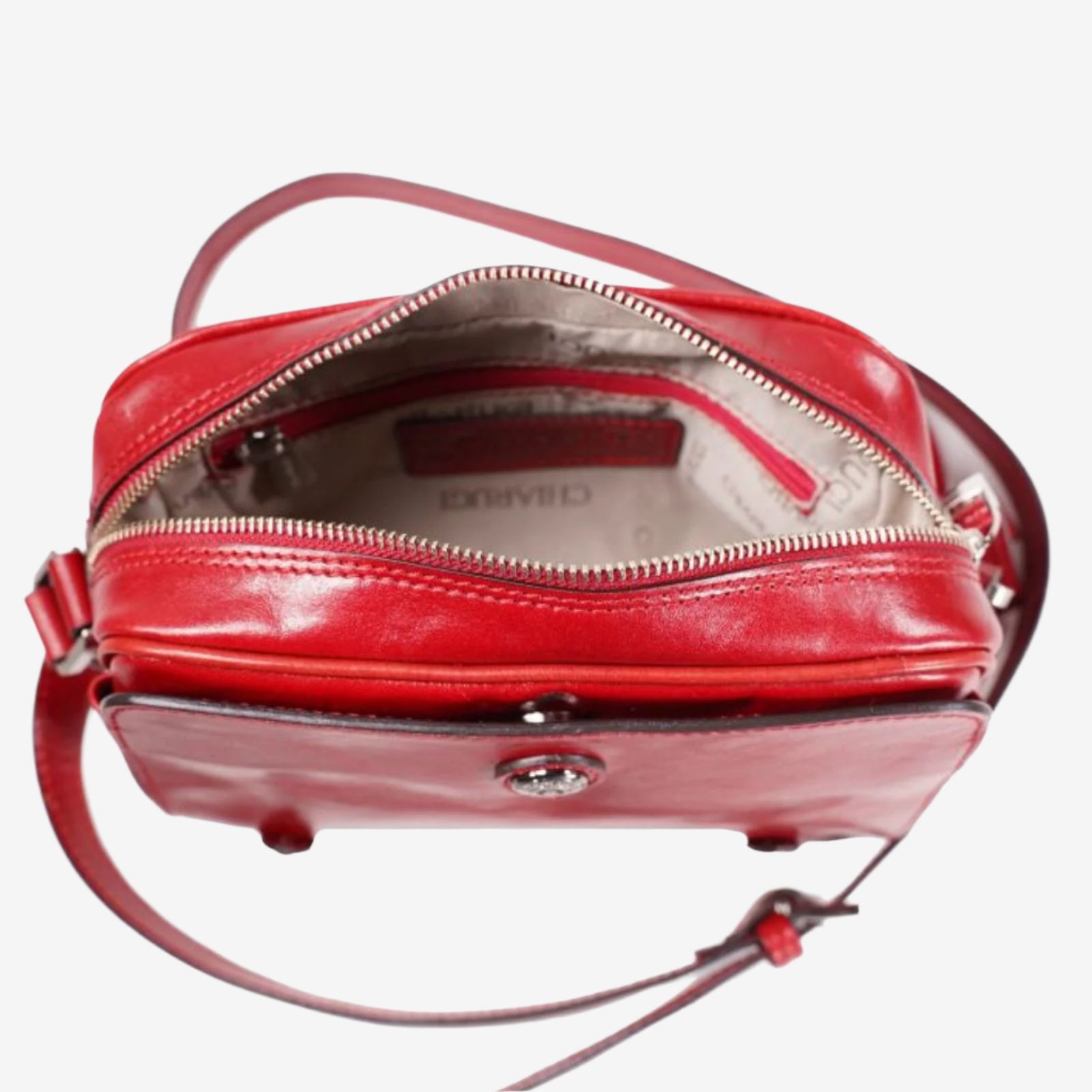 Chiarugi crossbody tas Classic voor dames 3420 Rood binnenkant