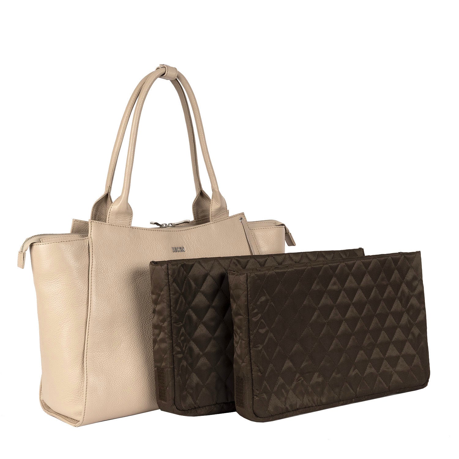 Socha laptoptas leer Diamond Caddy Vanilla 15″-17.3 inch SO-D32 beige sleeve