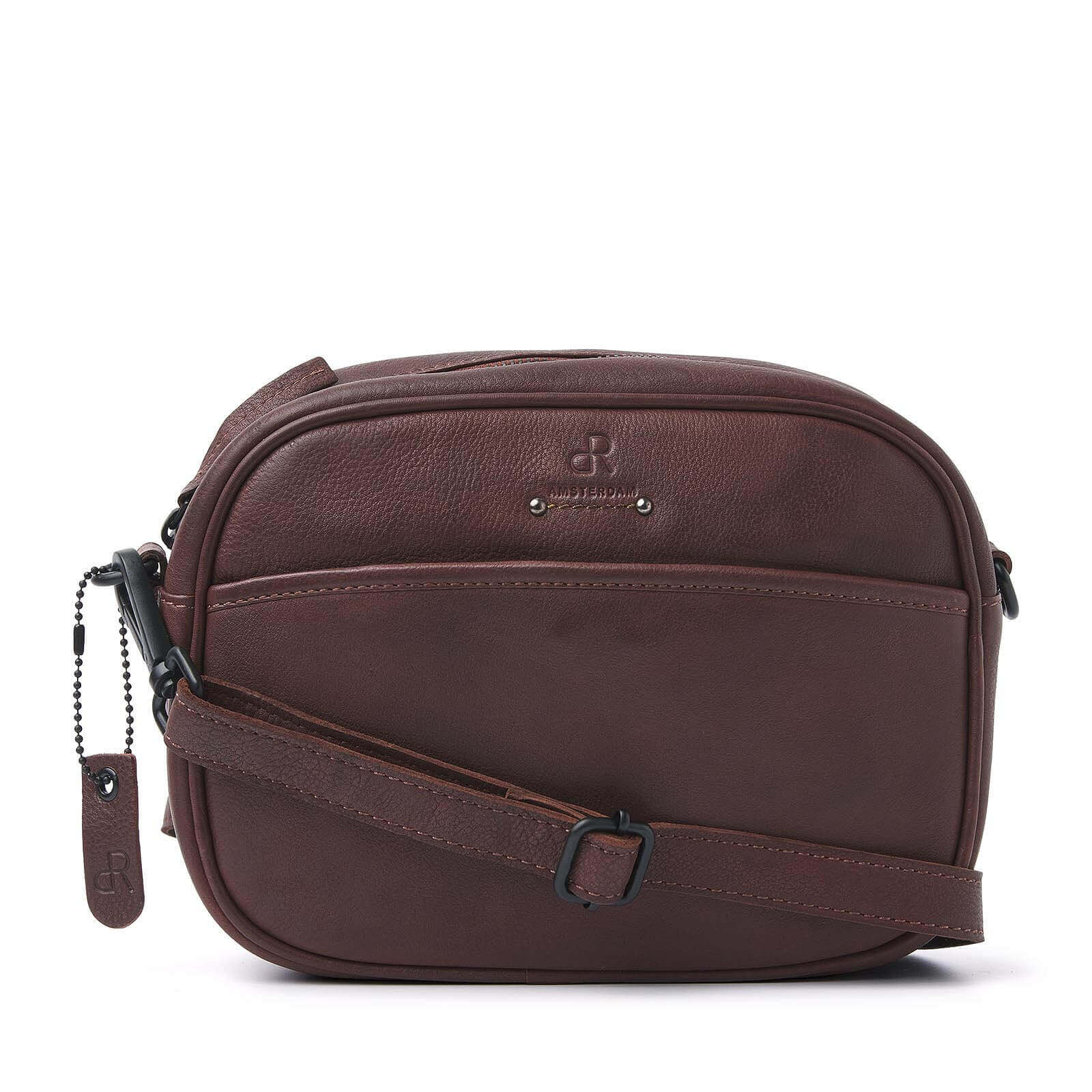 dR Amsterdam leren crossbody tas Tampa voor dames 933671 bruin