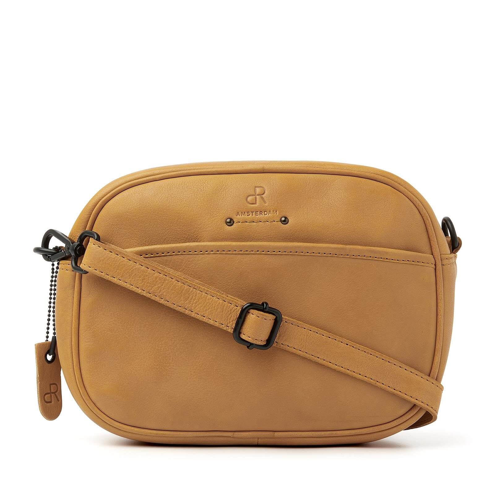 dR Amsterdam leren crossbody tas Tampa voor dames 933671 geel