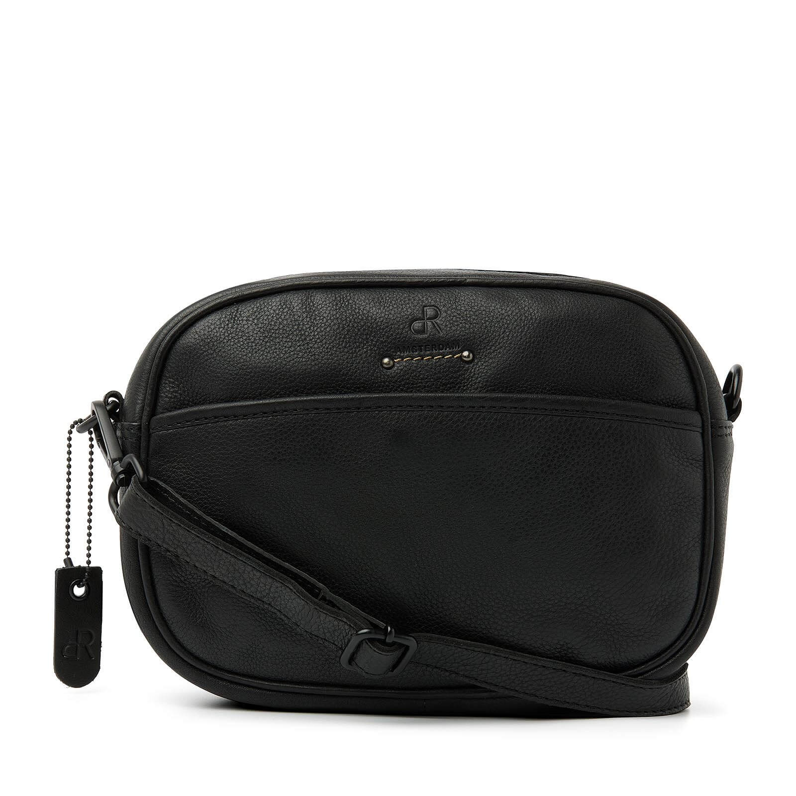 dR Amsterdam leren crossbody tas Tampa voor dames 933671 zwart