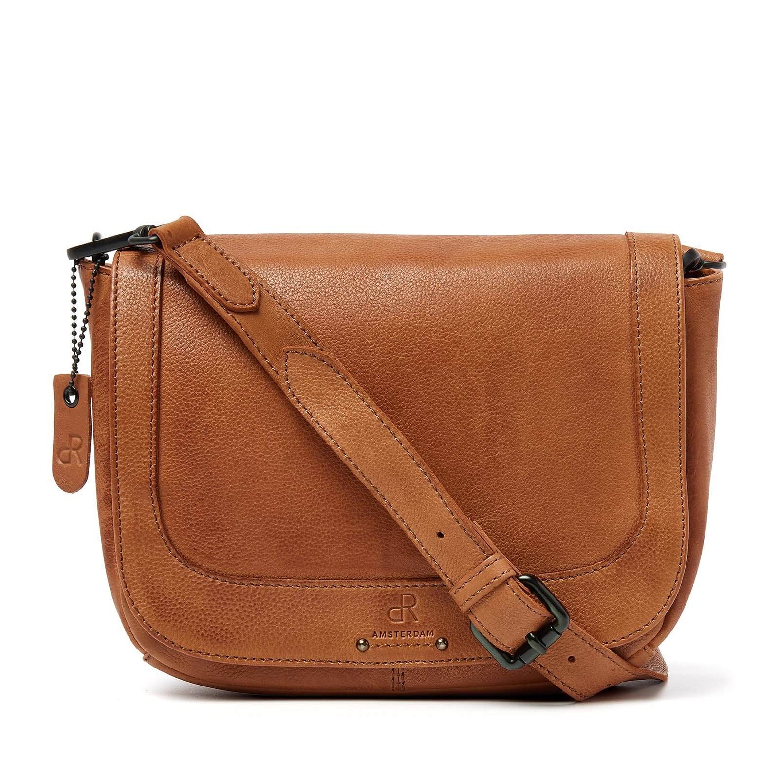 dR Amsterdam leren crossbody tas Tampa voor dames 933724 cognac