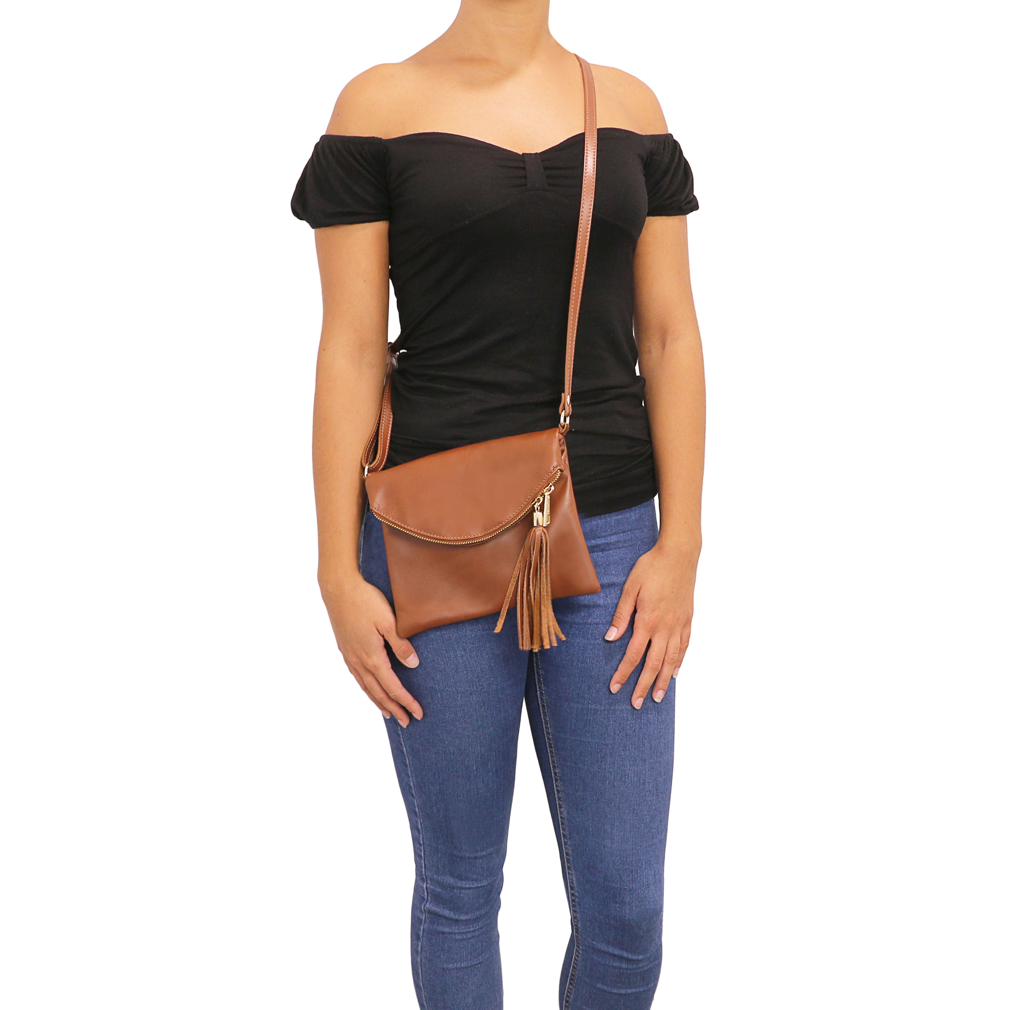 Tuscany Leather crossbodytassen dames TL Young Bag TL141153 Cognac model