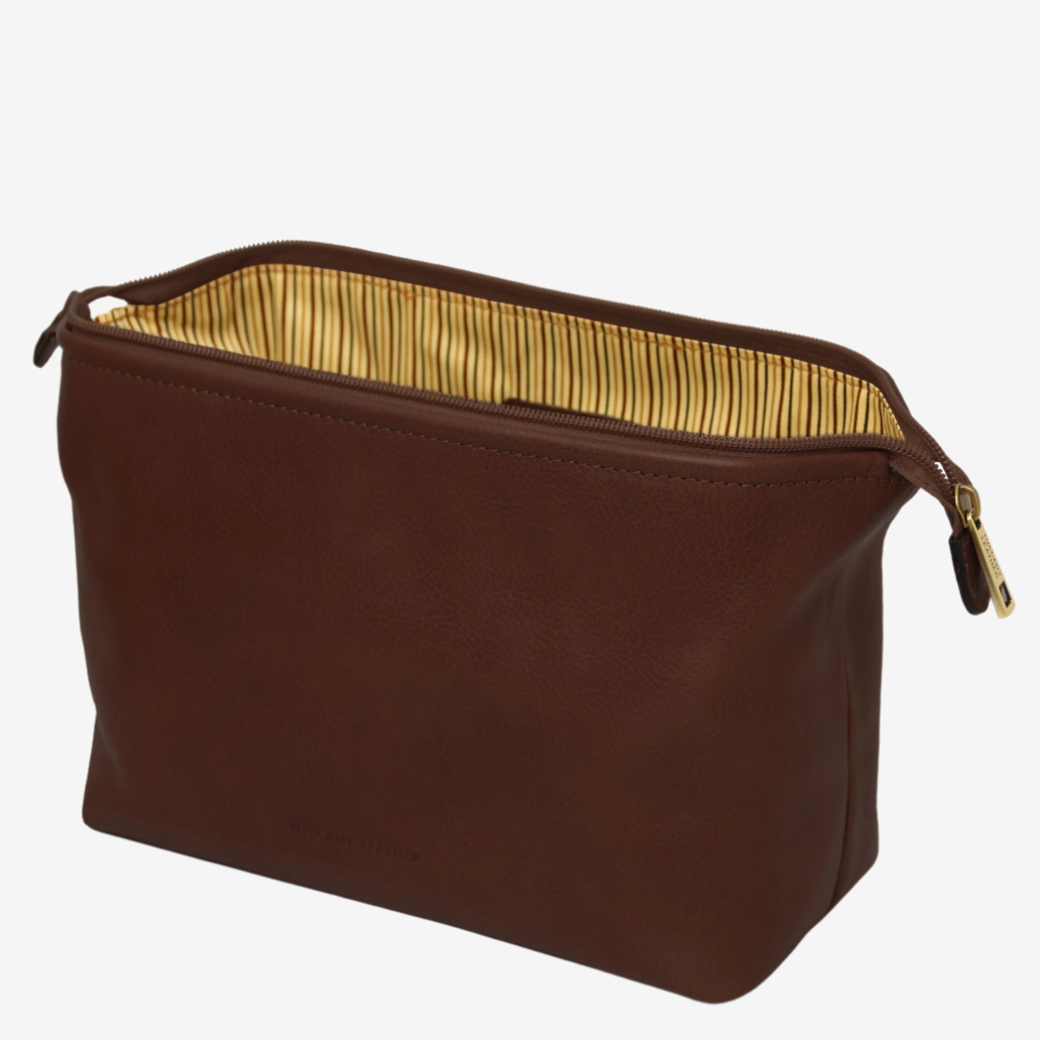 Tuscany Leather toilettassen Smarty S TL141220 dark brown binnenkant
