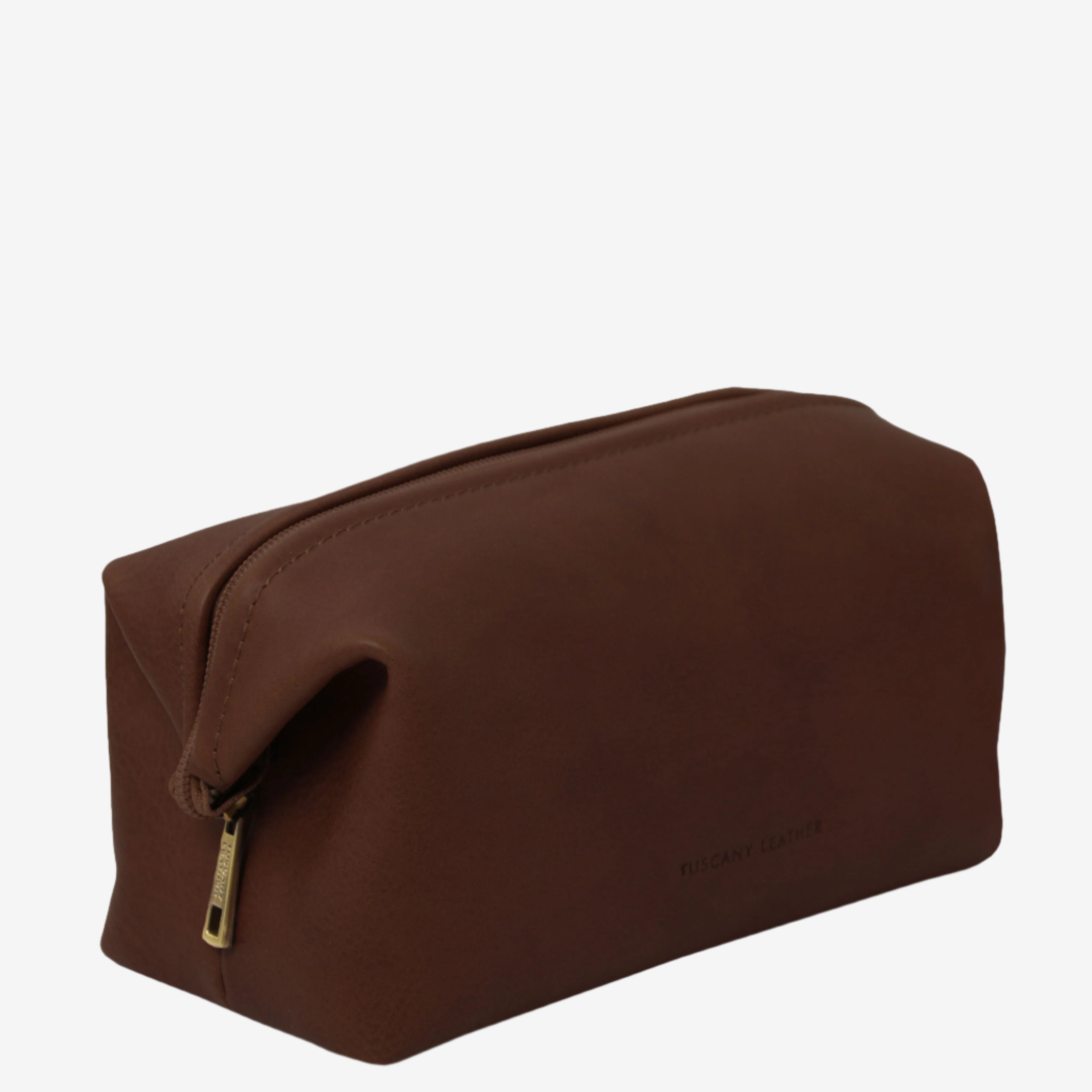 Tuscany Leather toilettassen Smarty S TL141220 dark brown zijkant