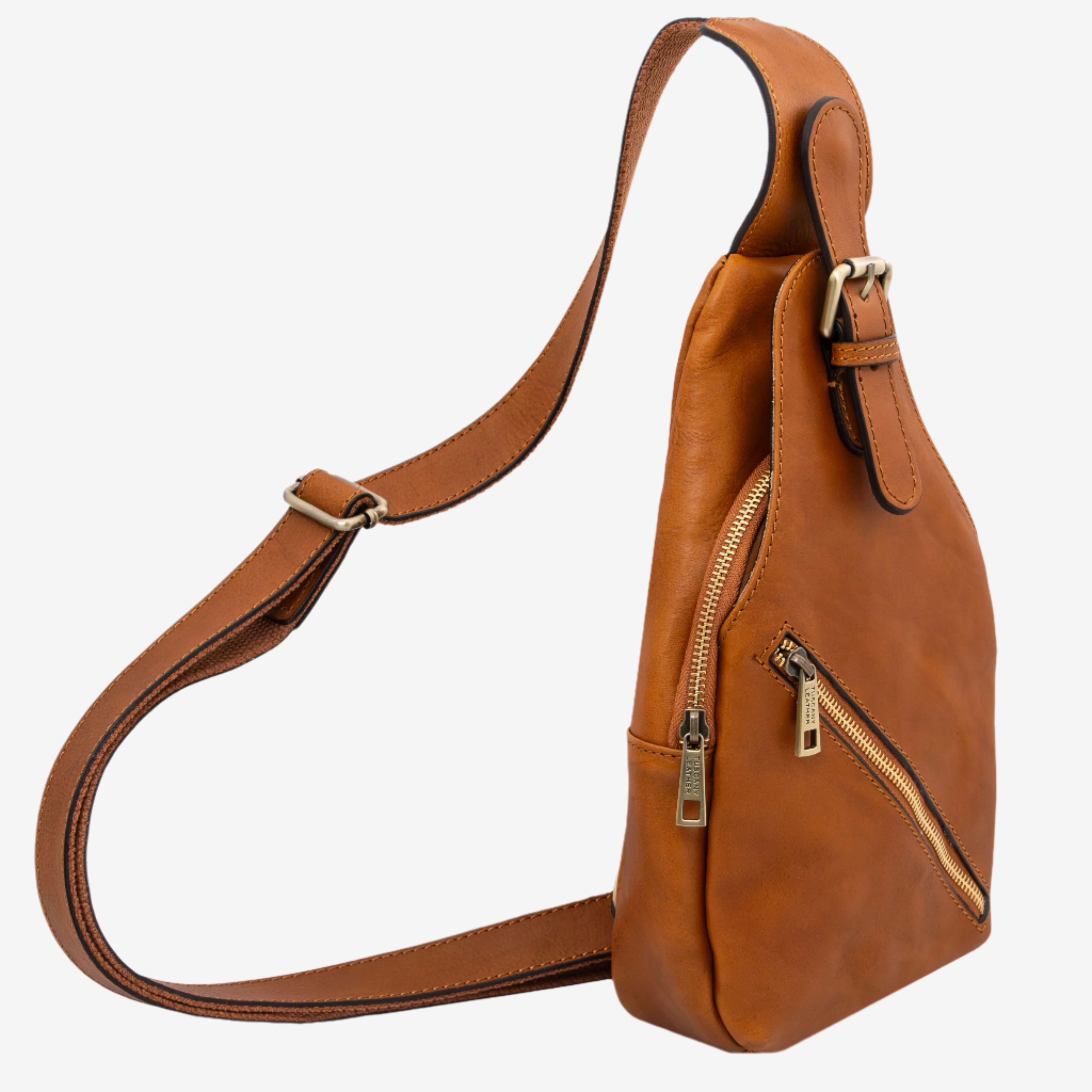 Tuscany Leather crossbodytassen heren Kevin TL142423 natural zijkant