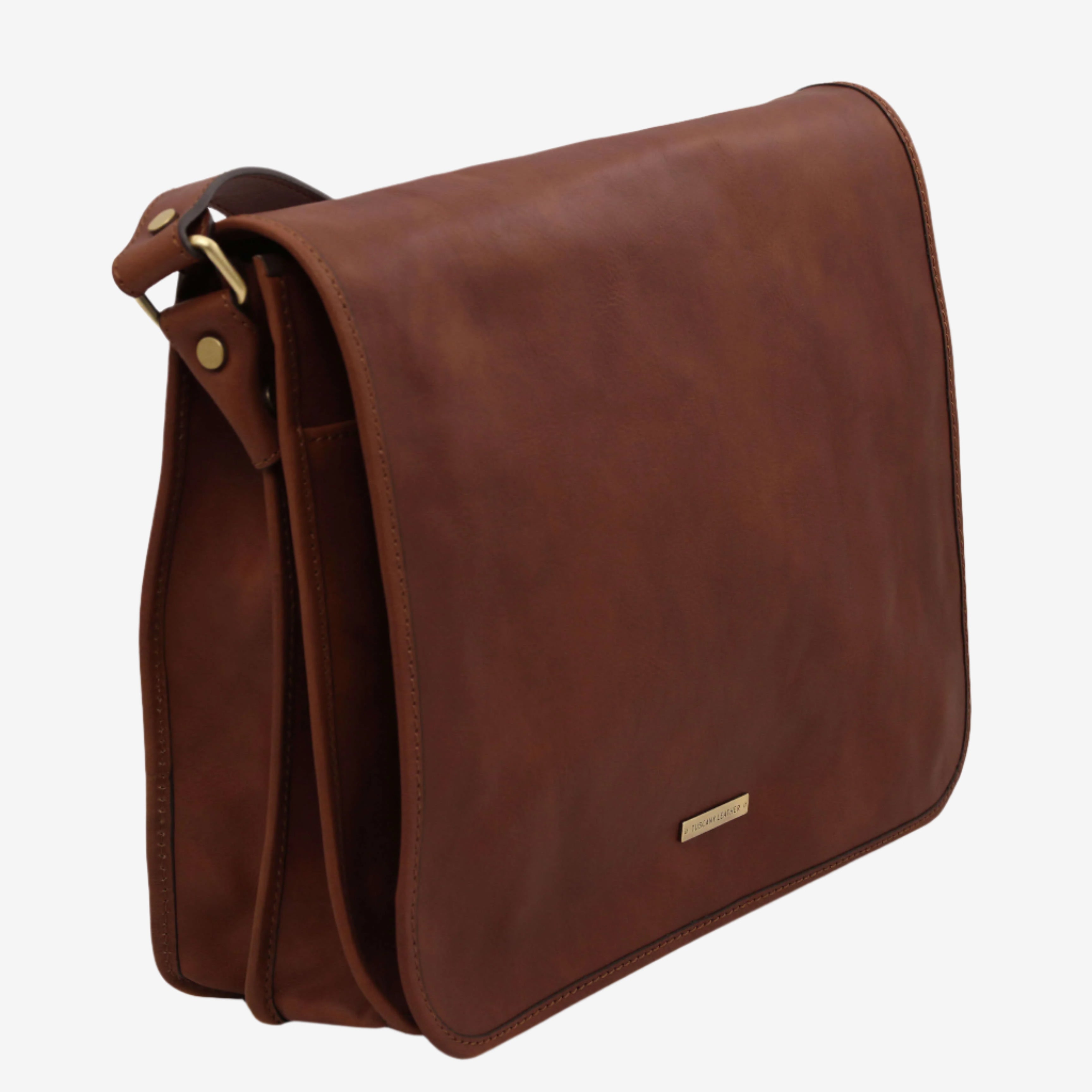 Tuscany Leather TL Messenger bags heren TL142430 brown zijkant