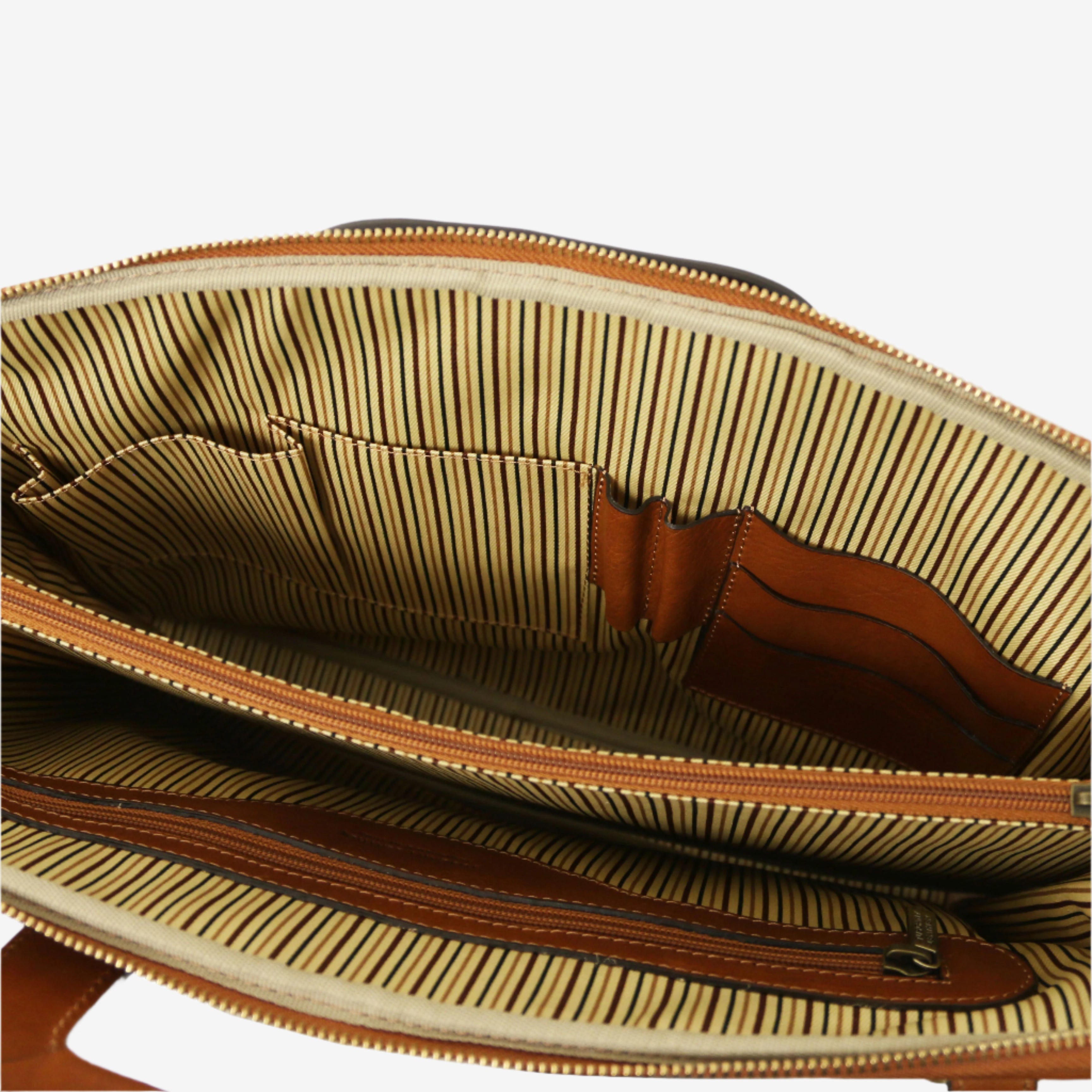 Tuscany Leather aktetassen heren Caserta TL142449 Natural binnenvakken