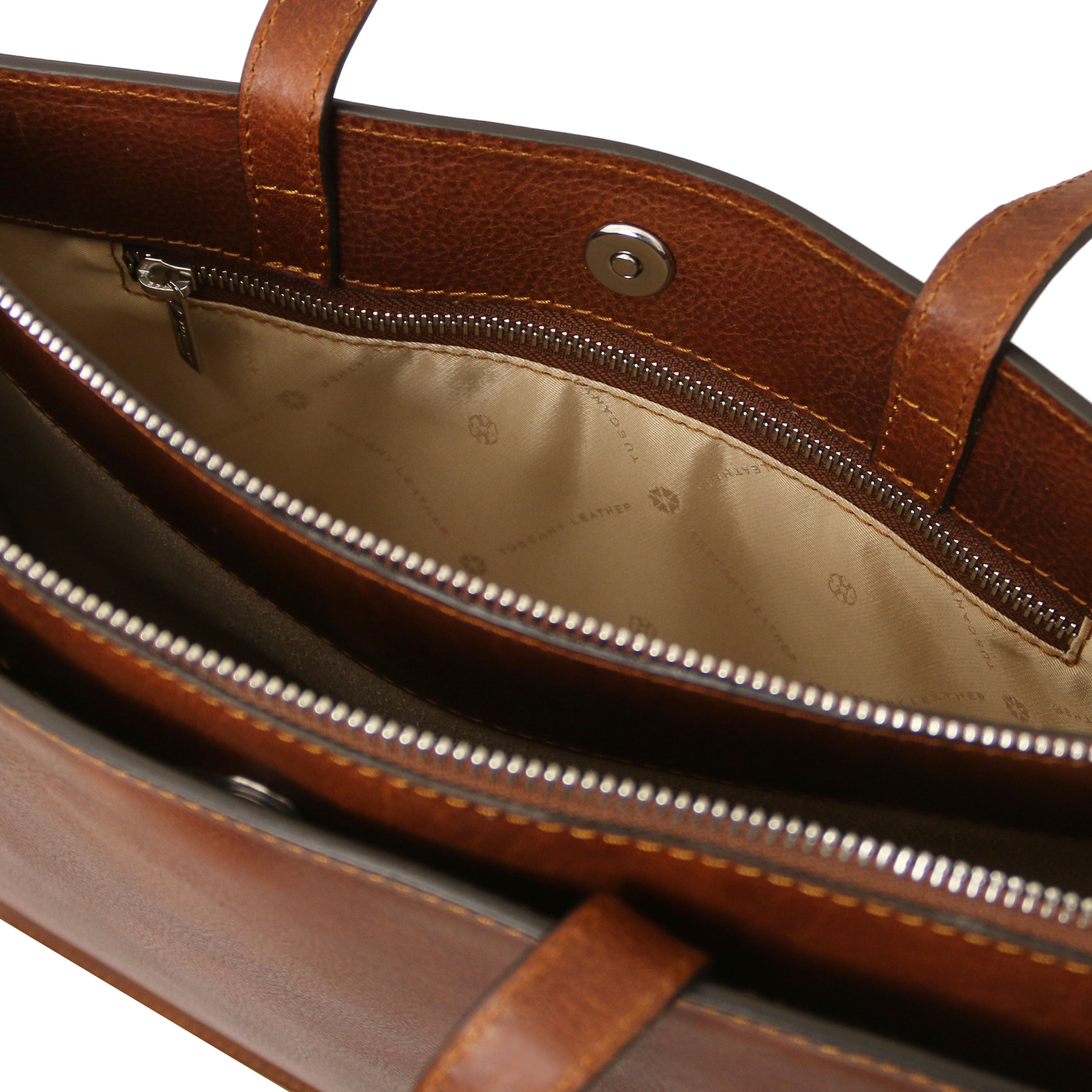 Tuscany Leather aktetassen dames Palermo TL142452 Brown binnenvak