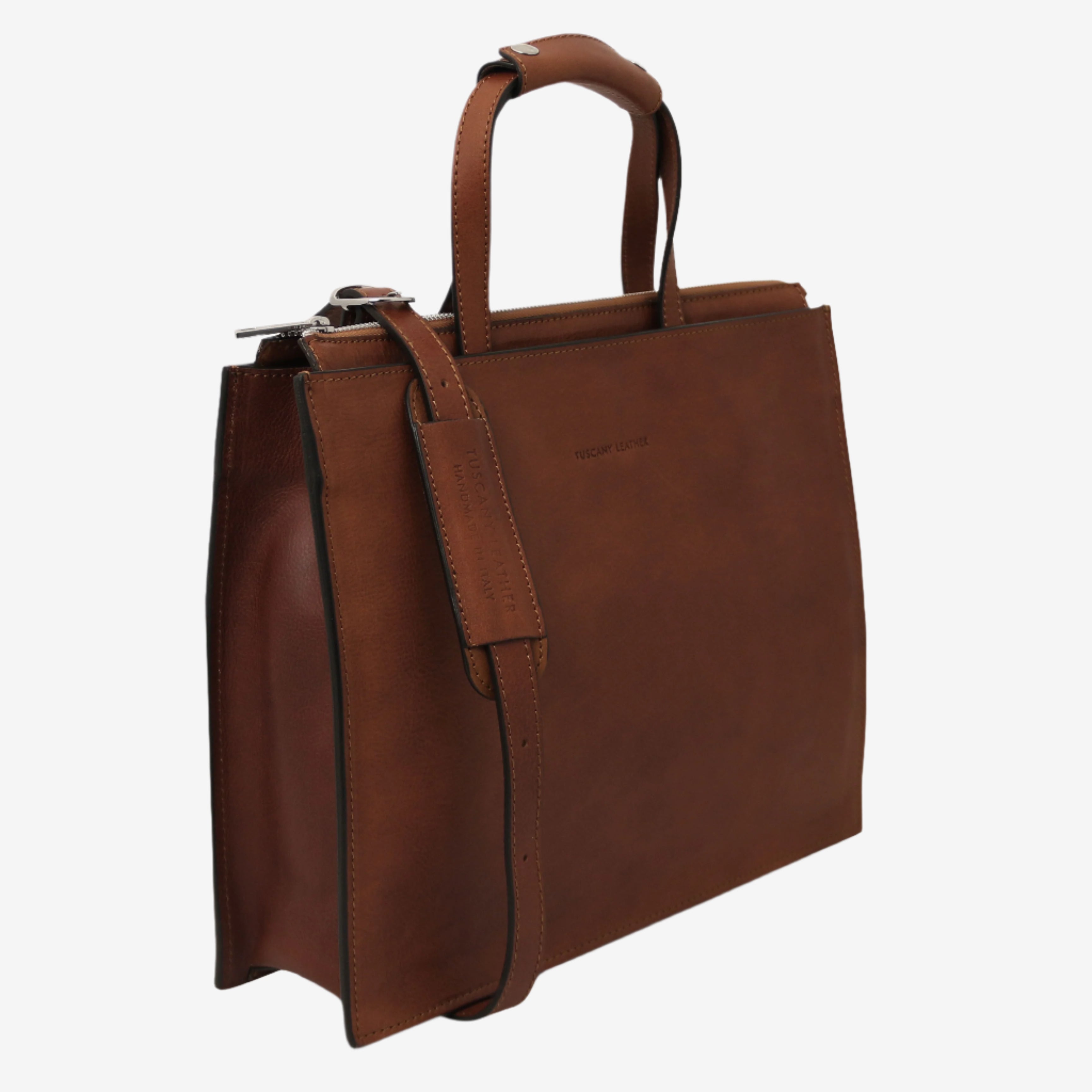 Tuscany Leather aktetassen dames Palermo TL142452 Brown zijkant