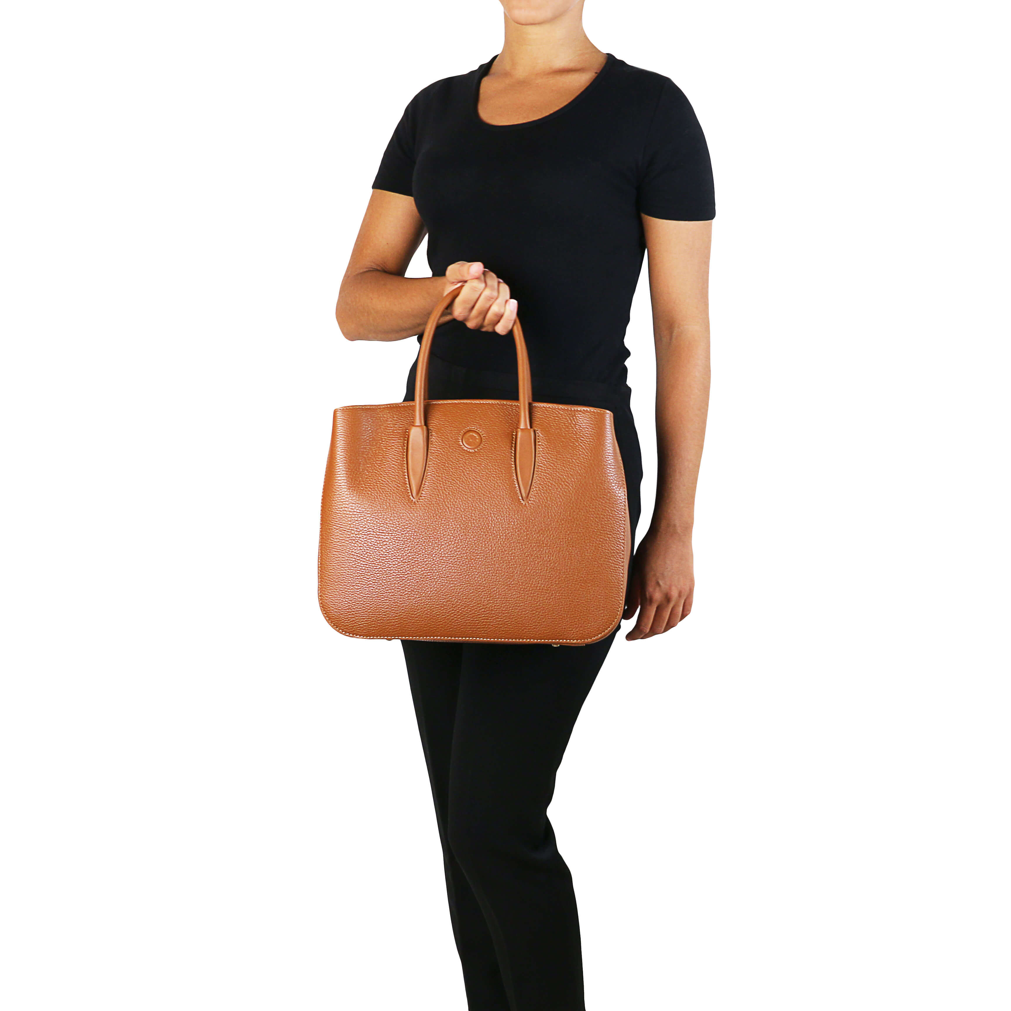 Tuscany Leather leren handtas Camelia voor dames tl141728 cognac dame