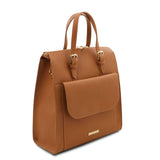 Tuscany Leather leren rugtas TL Bag voor dames TL142211 cognac zijkant