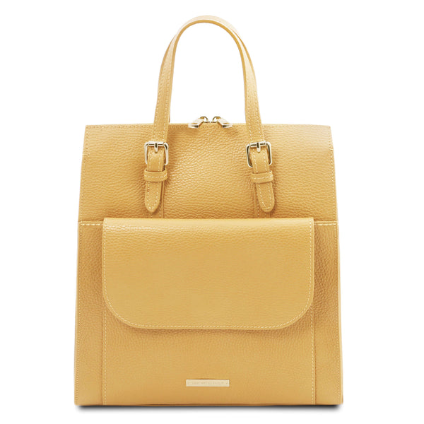 Tuscany Leather leren rugtas TL Bag voor dames TL142211 geel