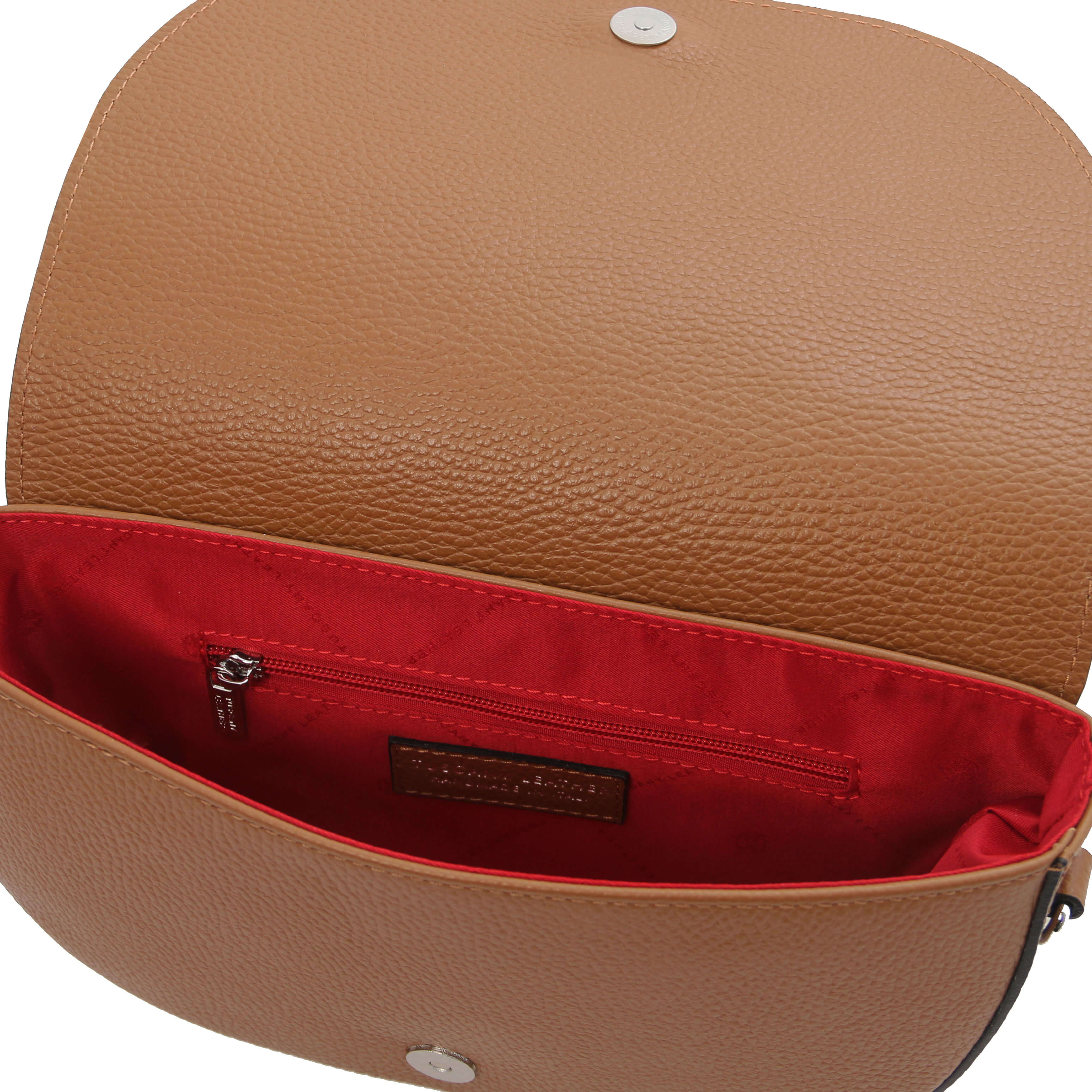 Tuscany Leather leren schoudertas TL BAG voor dames tl142310 cognac binnenkant