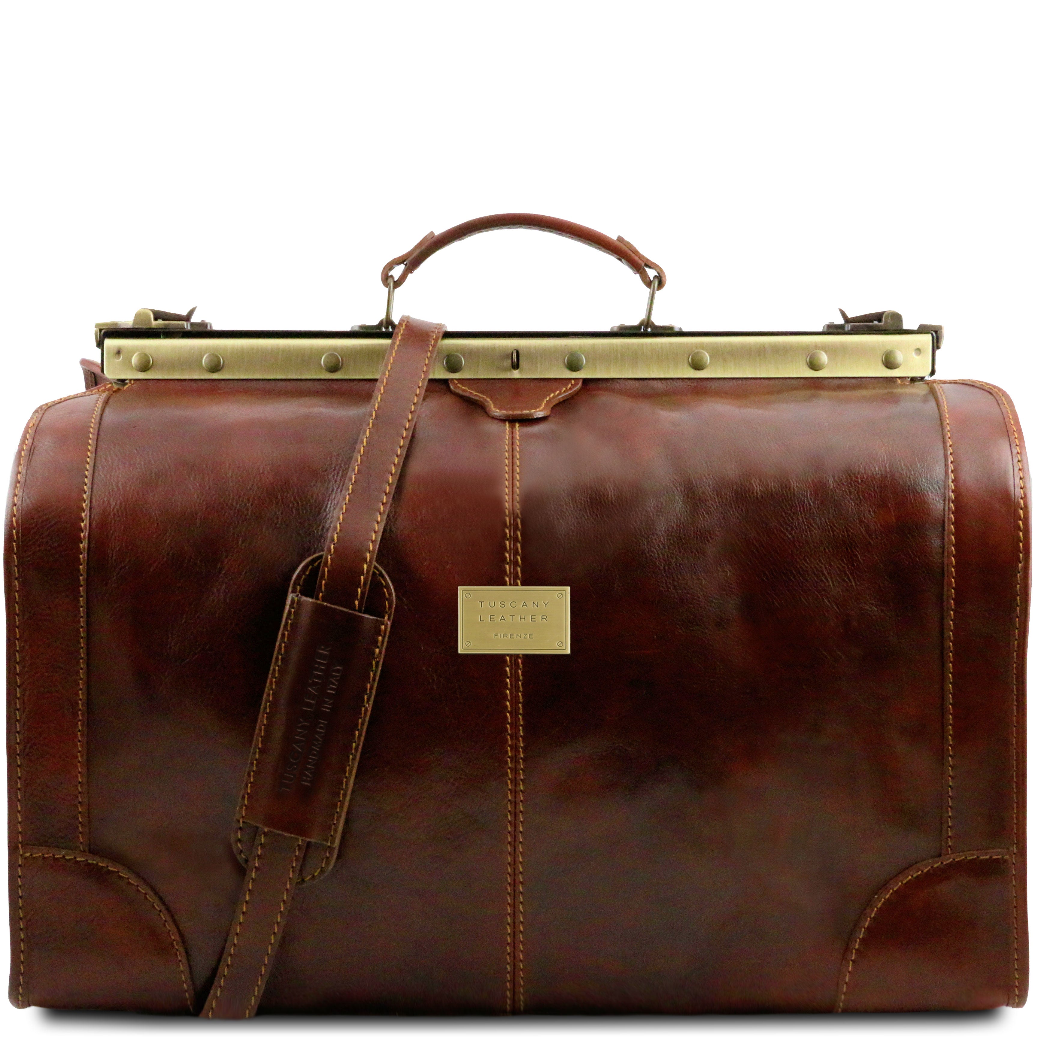 Tuscany Leather leren tas Madrid Gladstone groot formaat TL1022 bruin