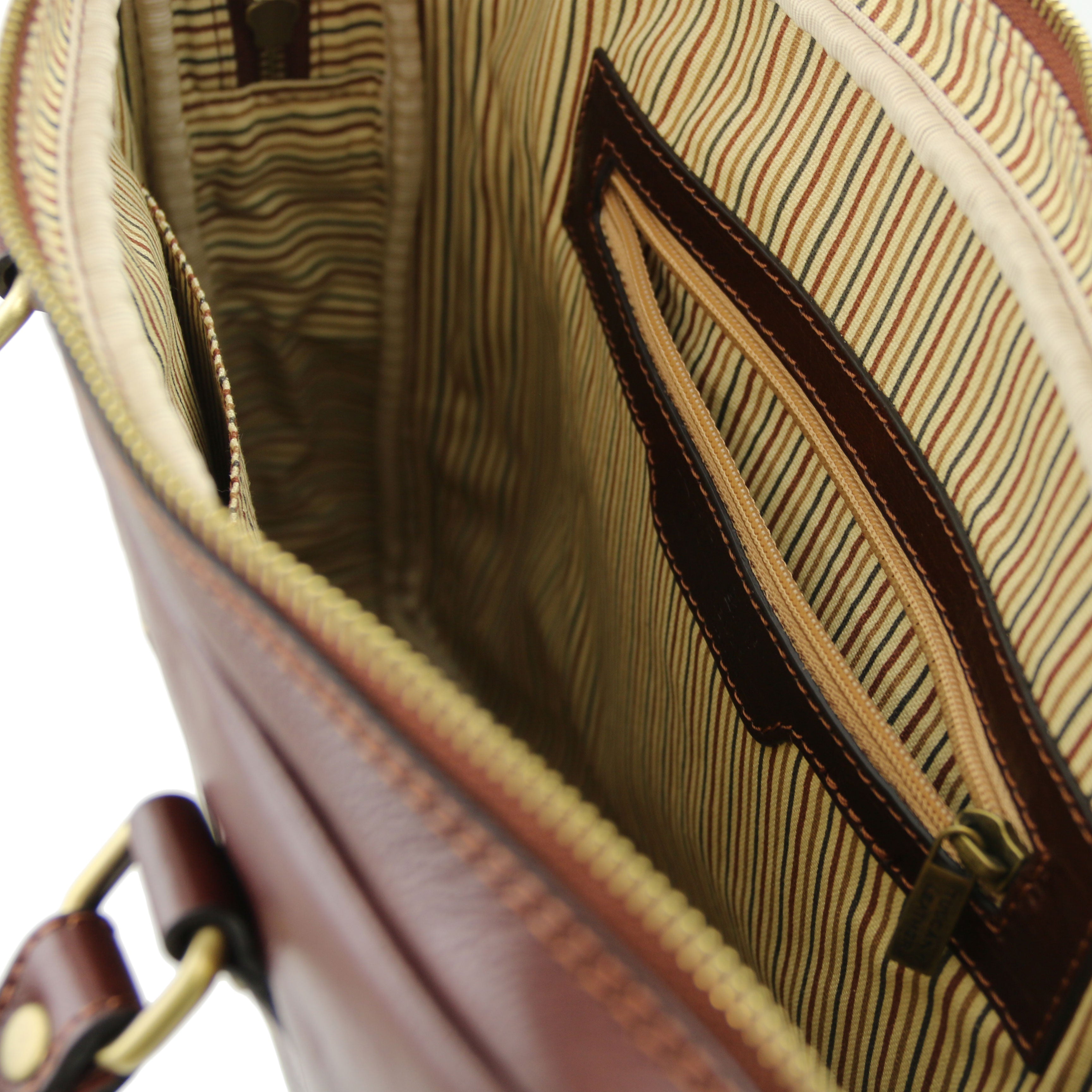 Tuscany Leather laptoptas Prato bruin binnenvak