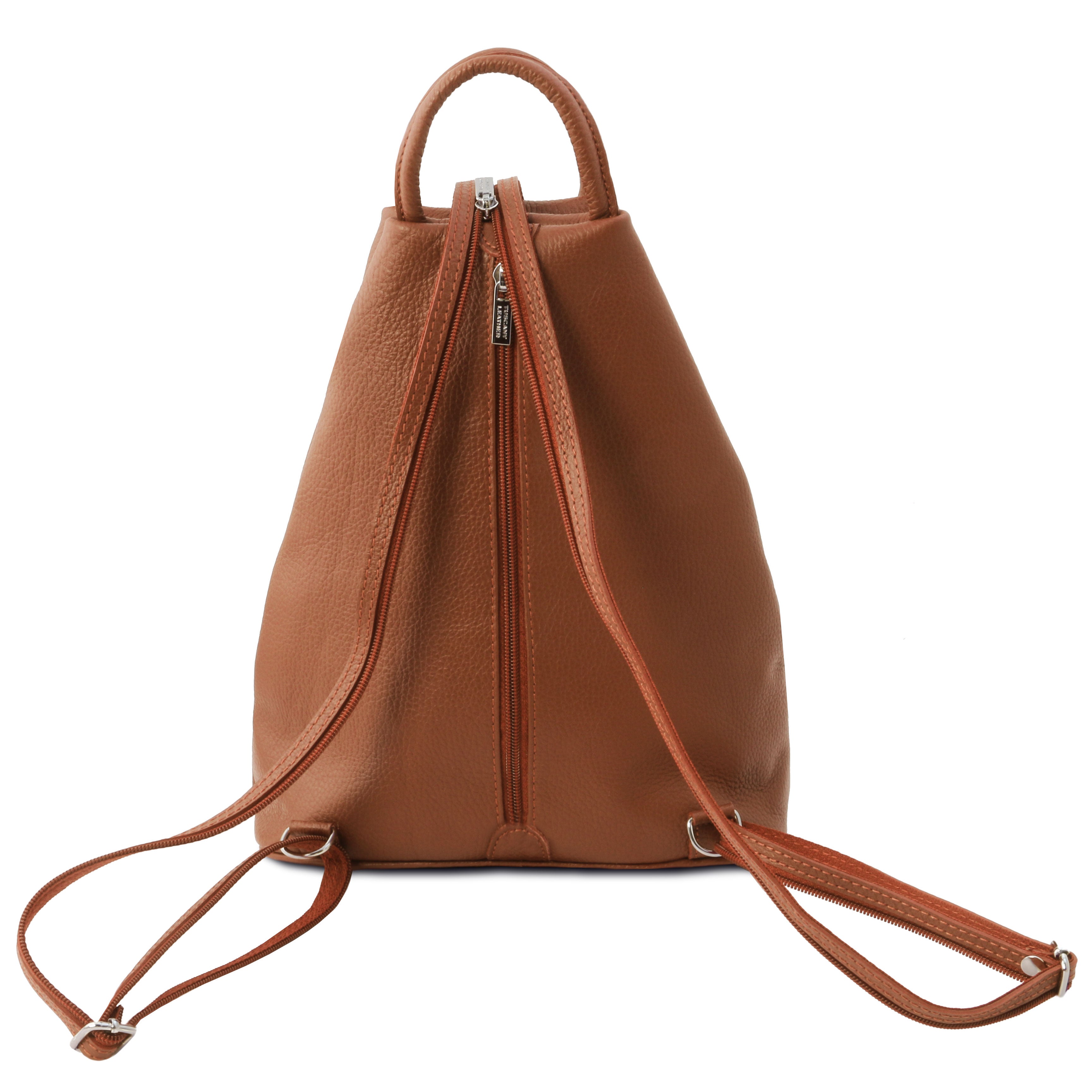 Tuscany Leather rugtas Shanghai cognac achterkant