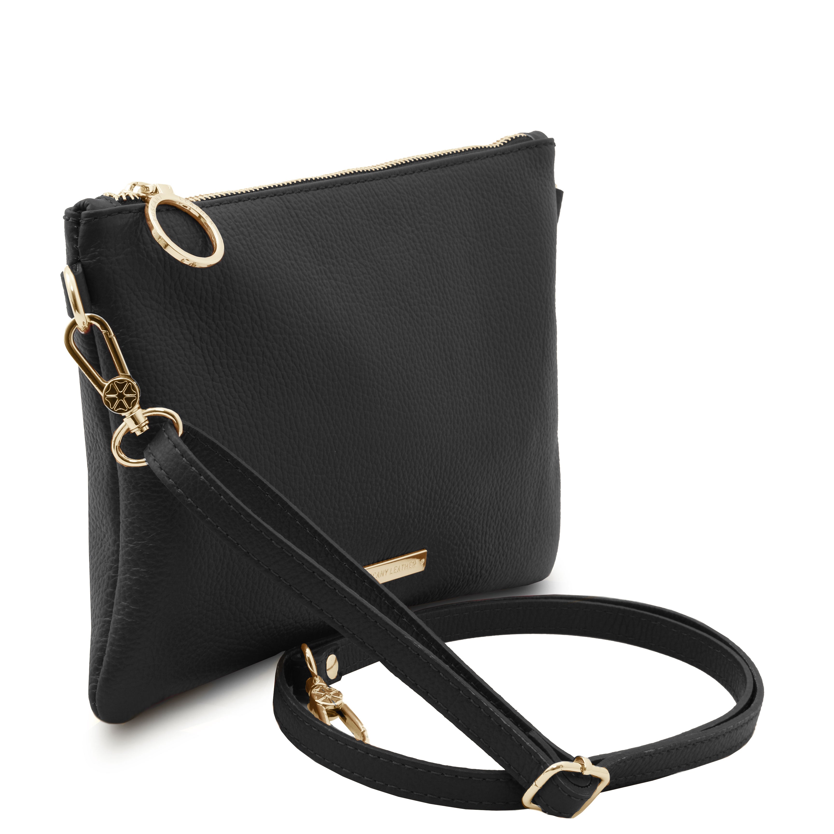 Tuscany Leather clutch leer TL Bag zwart zijkant
