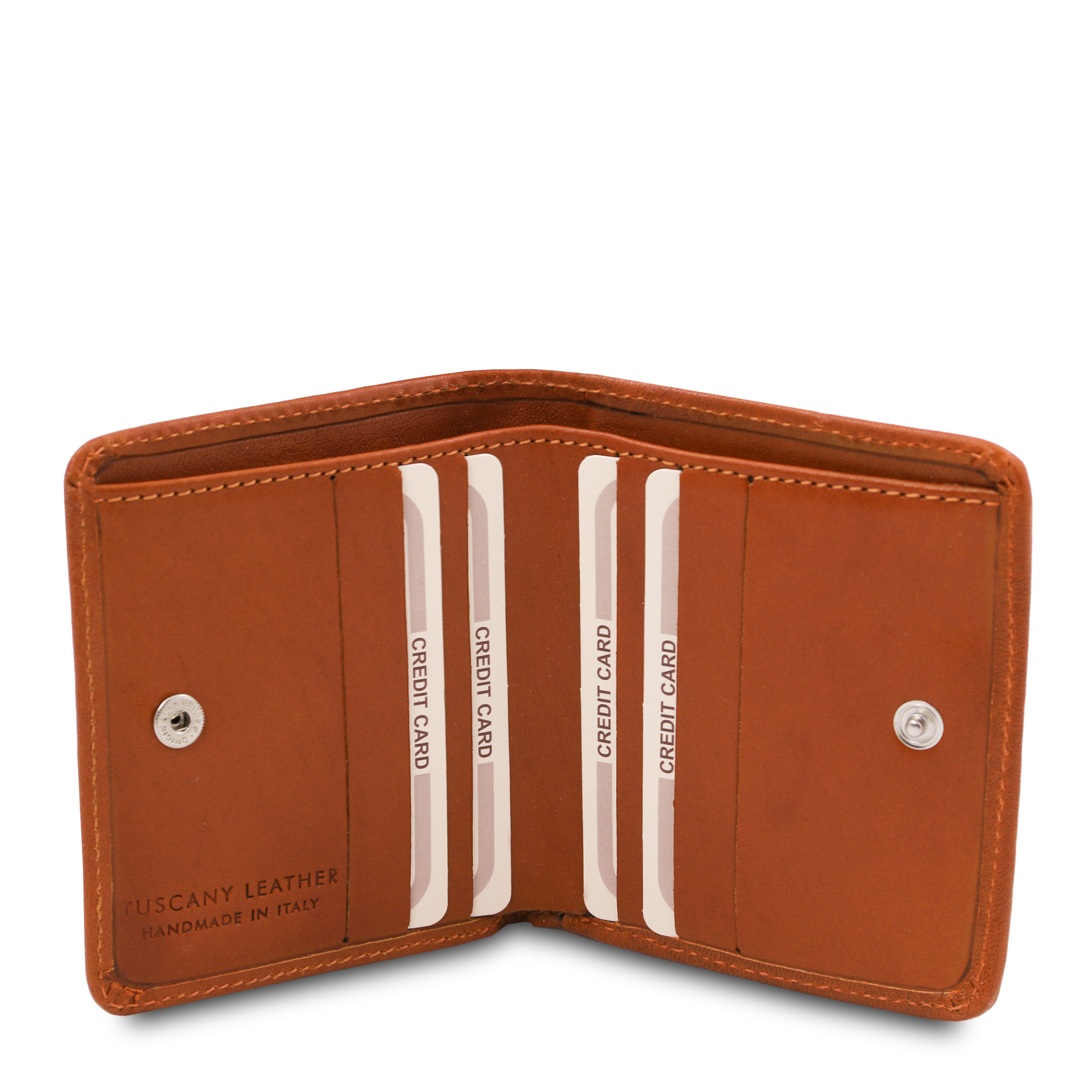 Tuscany Leather portemonnee leer met muntzakje honey binnenvakken