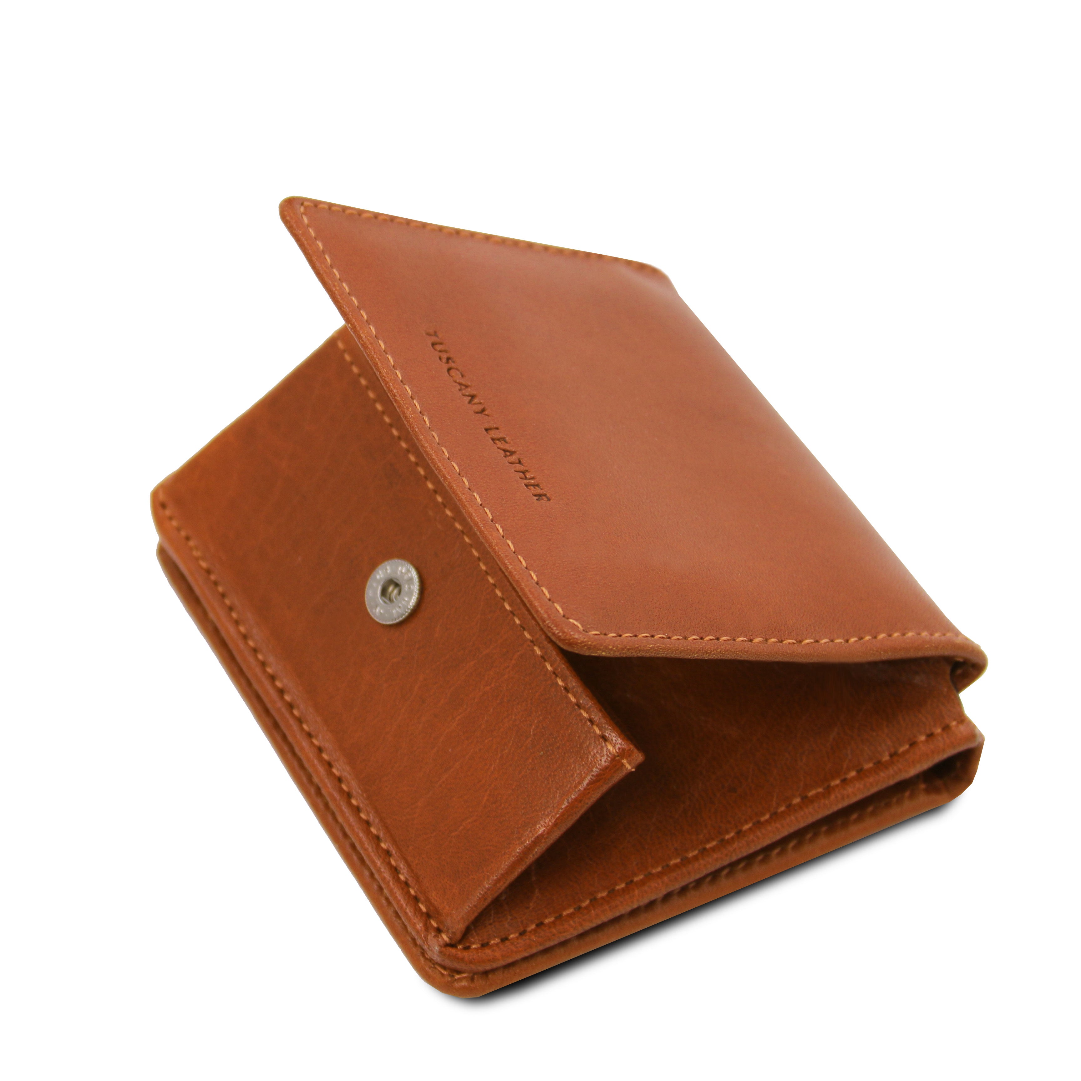 Tuscany Leather portemonnee leer met muntzakje honey sluiting