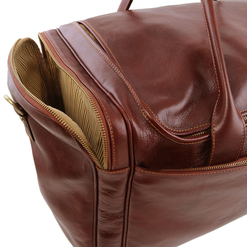 Tuscany Leather reistas TL Voyager groot formaat bruin zijvak